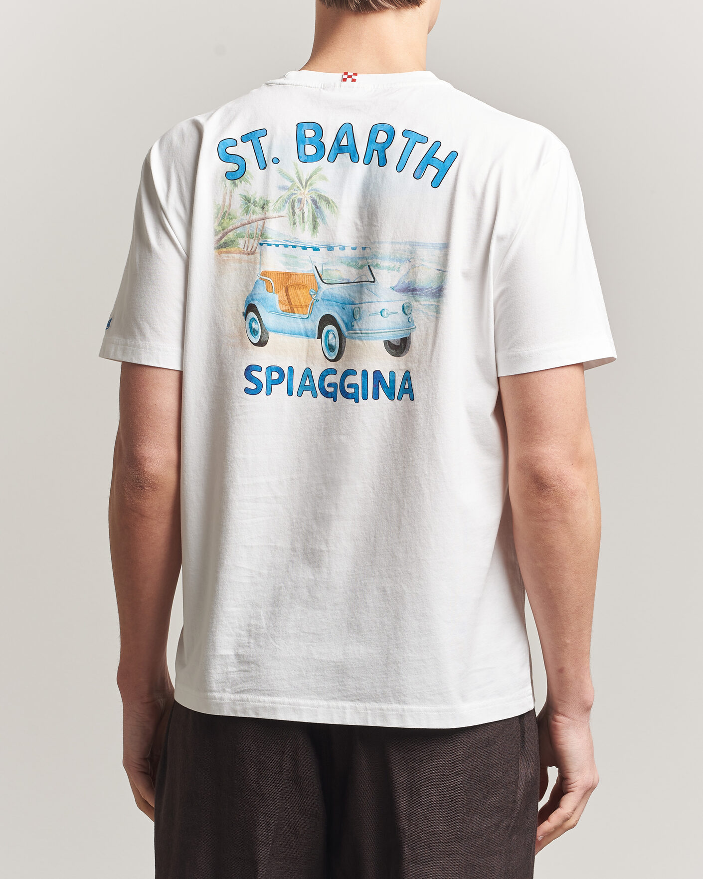 Hombres | Camisetas | MC2 Saint Barth | Back Printed Cotton T-Shirt Spiaggina