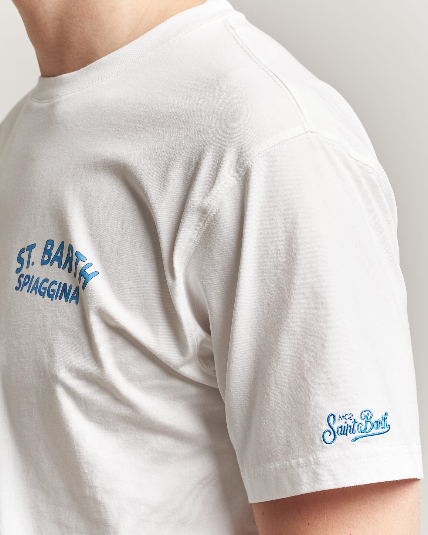 Hombres | Camisetas | MC2 Saint Barth | Back Printed Cotton T-Shirt Spiaggina