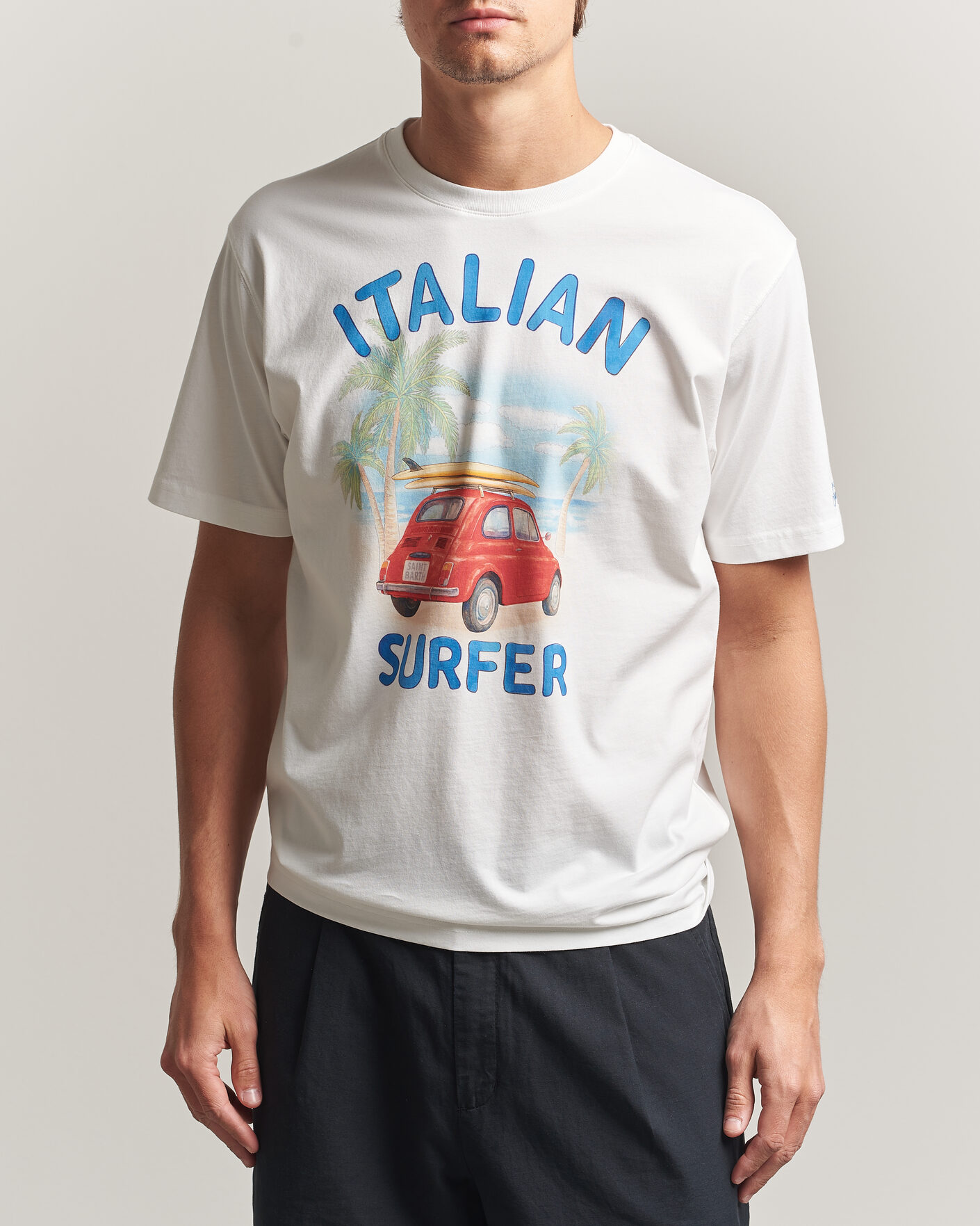 Hombres | Camisetas | MC2 Saint Barth | Printed Cotton T-Shirt Italian Surfer