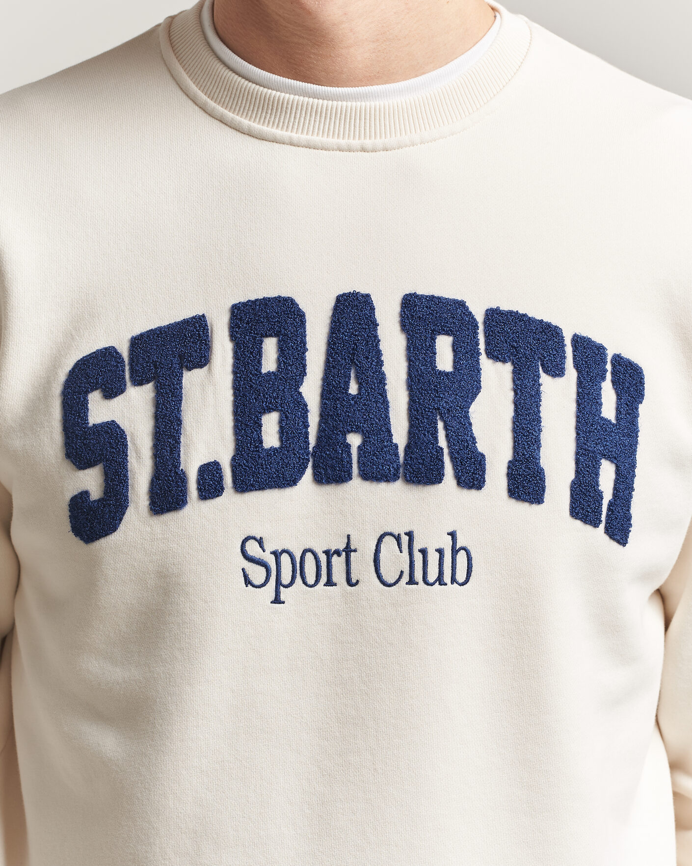 Hombres | Jerséis y prendas de punto | MC2 Saint Barth | Terry Cotton Logo Sweatshirt Off White