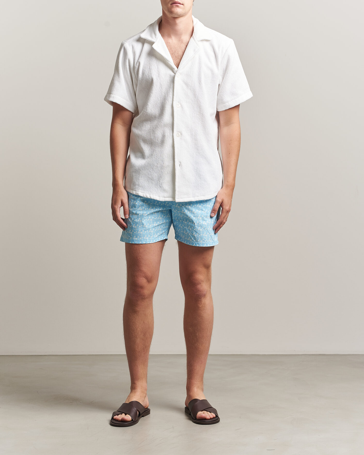 Hombres | Bañadores | MC2 Saint Barth | Printed Swim Shorts Blue Palms