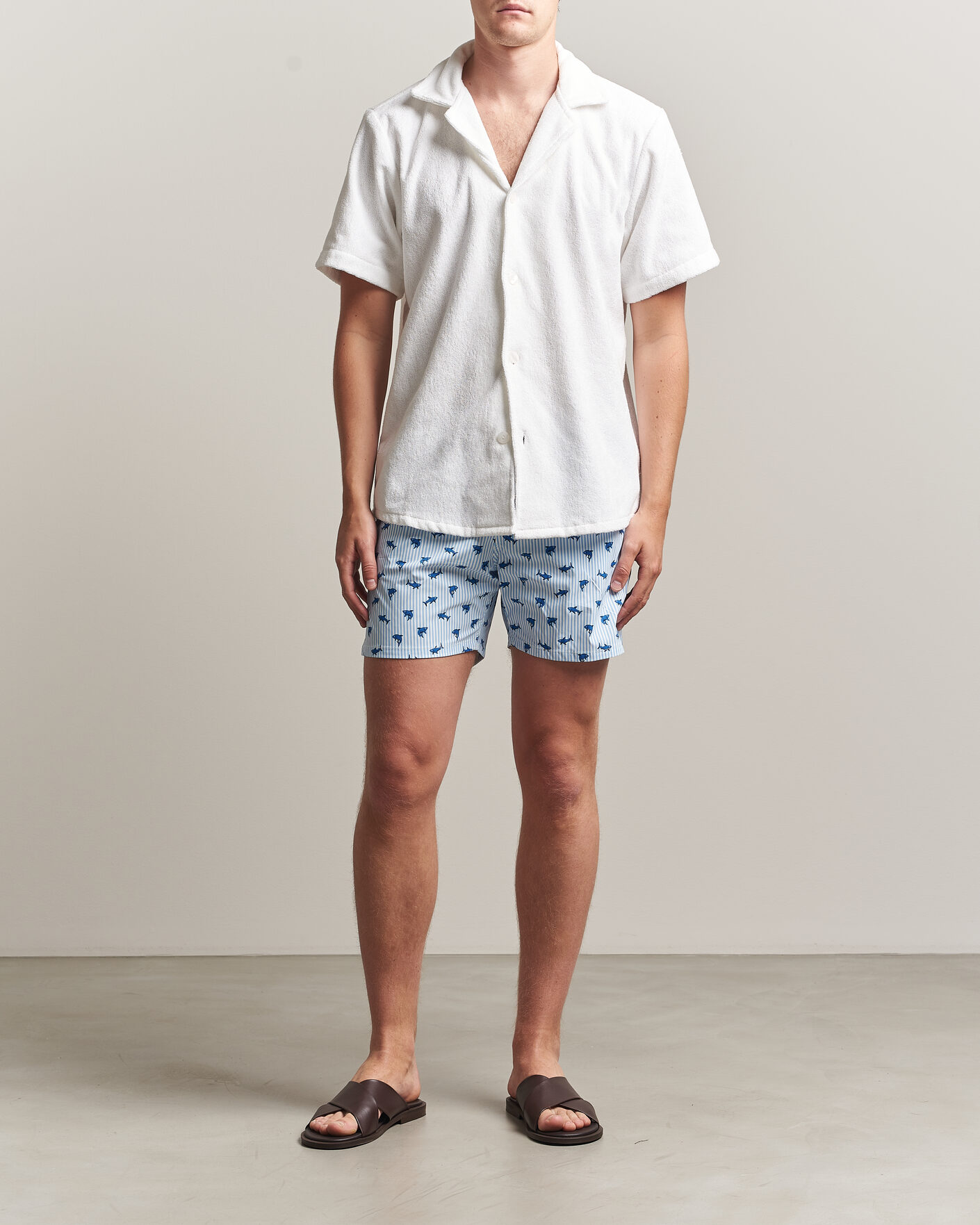 Hombres | Bañadores | MC2 Saint Barth | Printed Swim Shorts Blue Sharks