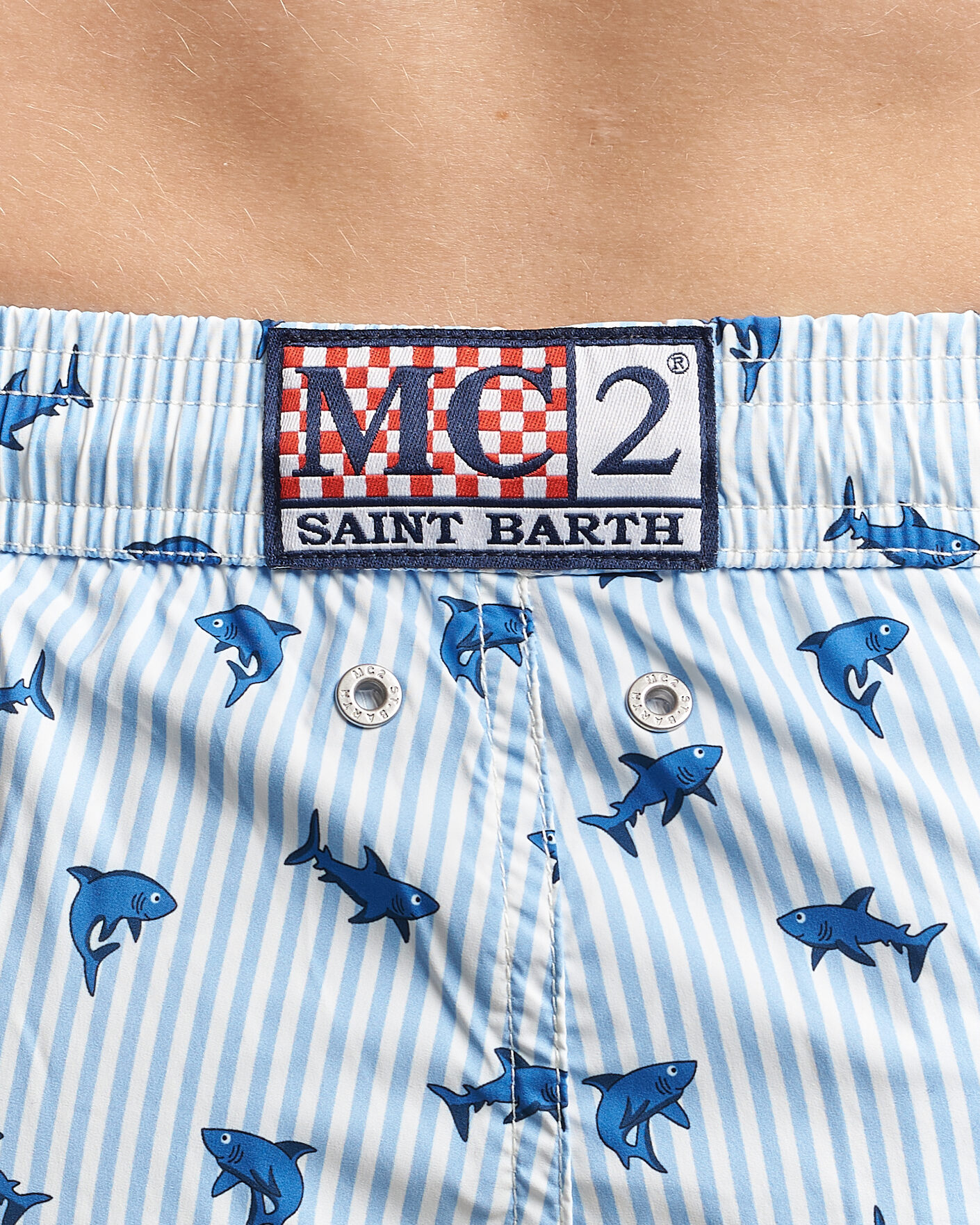 Hombres | Bañadores | MC2 Saint Barth | Printed Swim Shorts Blue Sharks