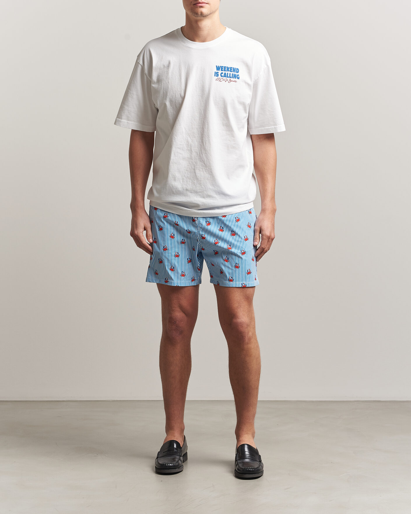Hombres | Bañadores | MC2 Saint Barth | Printed Swim Shorts Blue Crabs