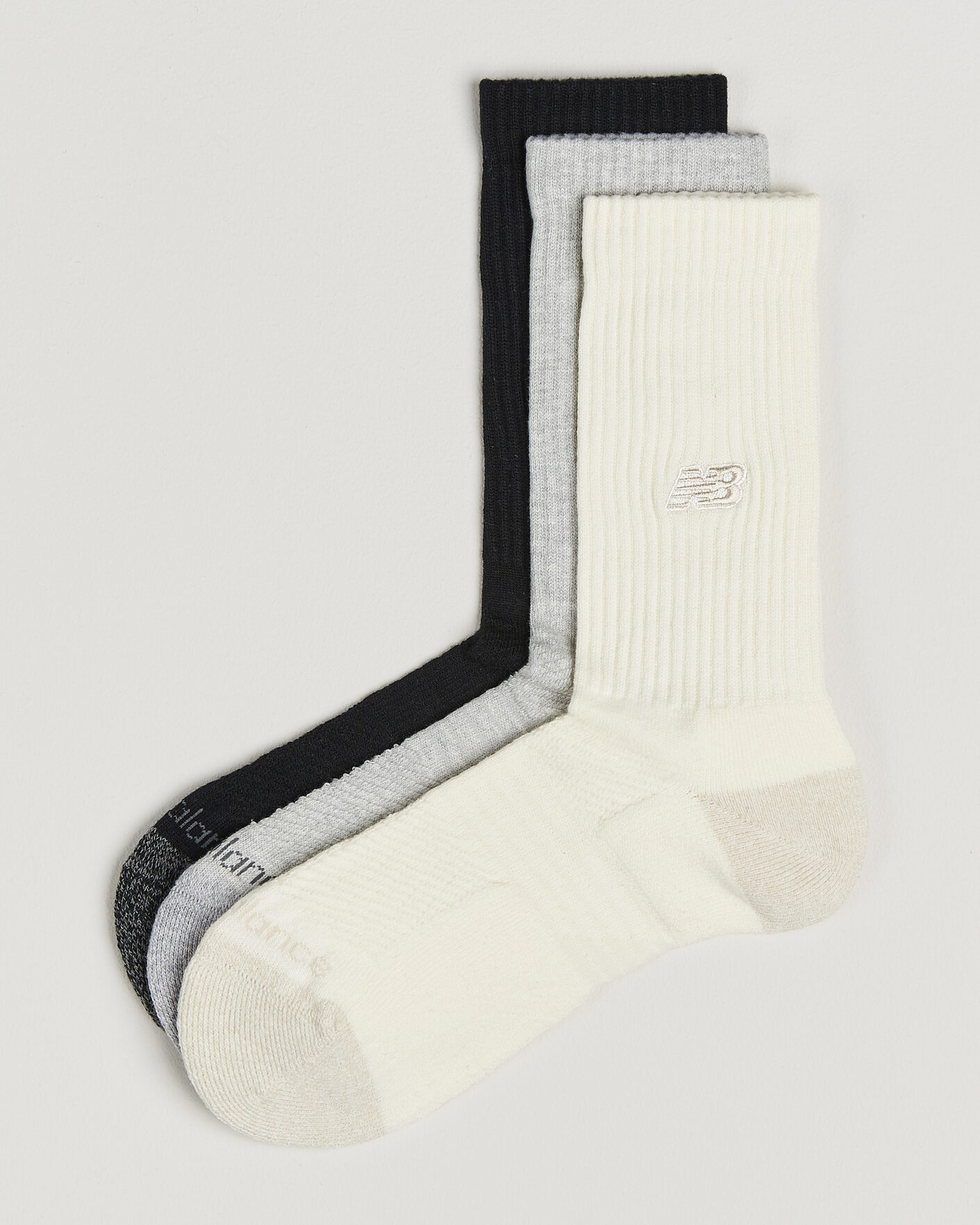 Hombres | Ropa interior y calcetines | New Balance | 3-Pack Active Premium Crew Socks Black/White/Grey