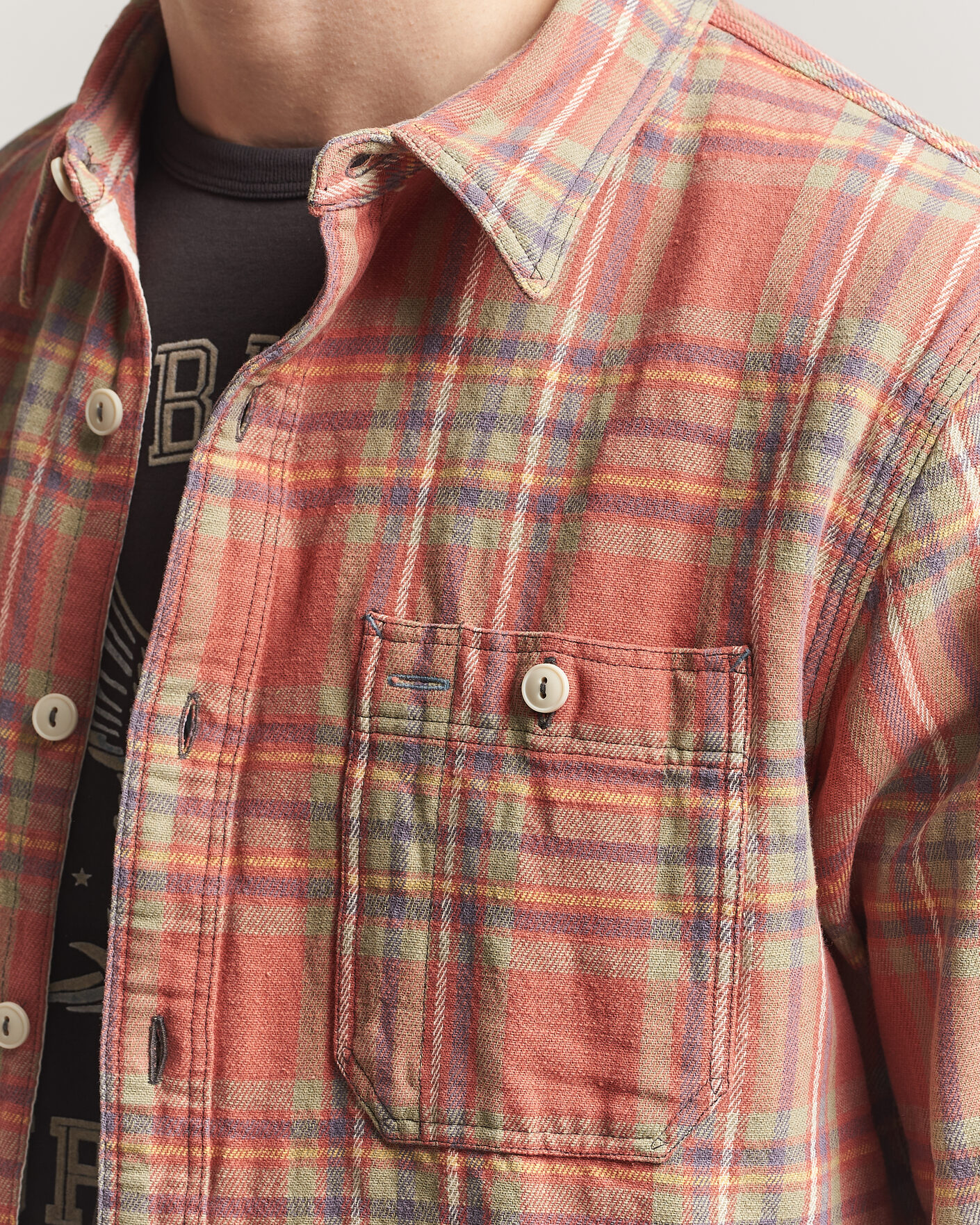 Hombres | Camisas | RRL | Cameron Double Pocket Shirt Red/Blue Check