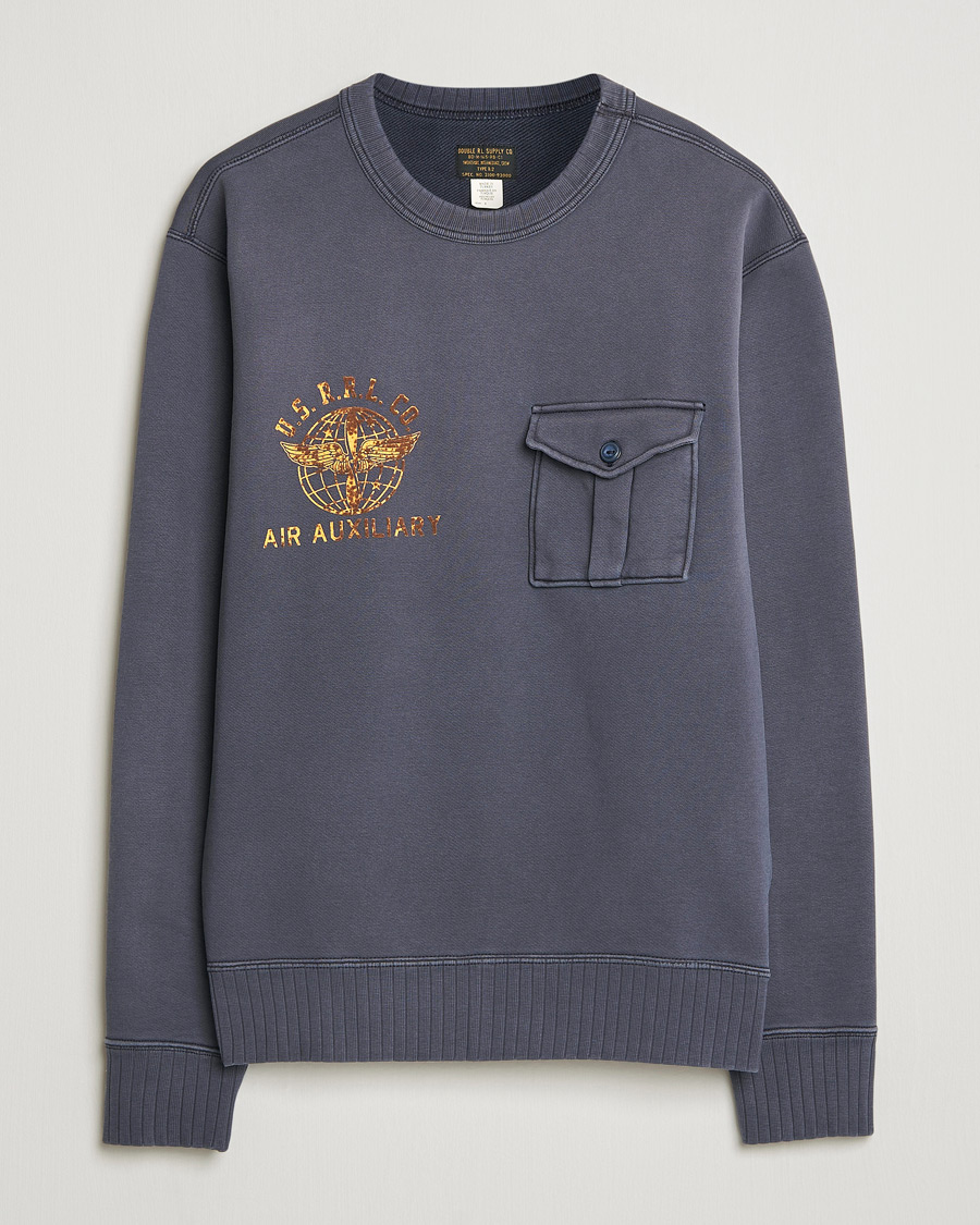 Hombres | Jerséis y prendas de punto | RRL | Training Crew Sweatshirt Faded Blue