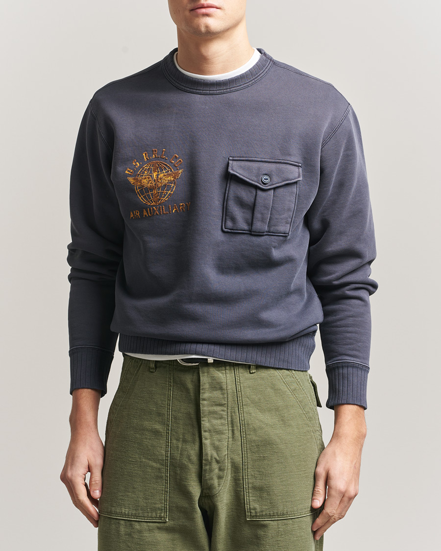 Hombres | Jerséis y prendas de punto | RRL | Training Crew Sweatshirt Faded Blue