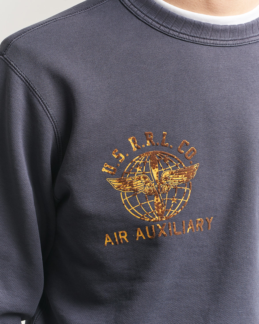 Hombres | Jerséis y prendas de punto | RRL | Training Crew Sweatshirt Faded Blue
