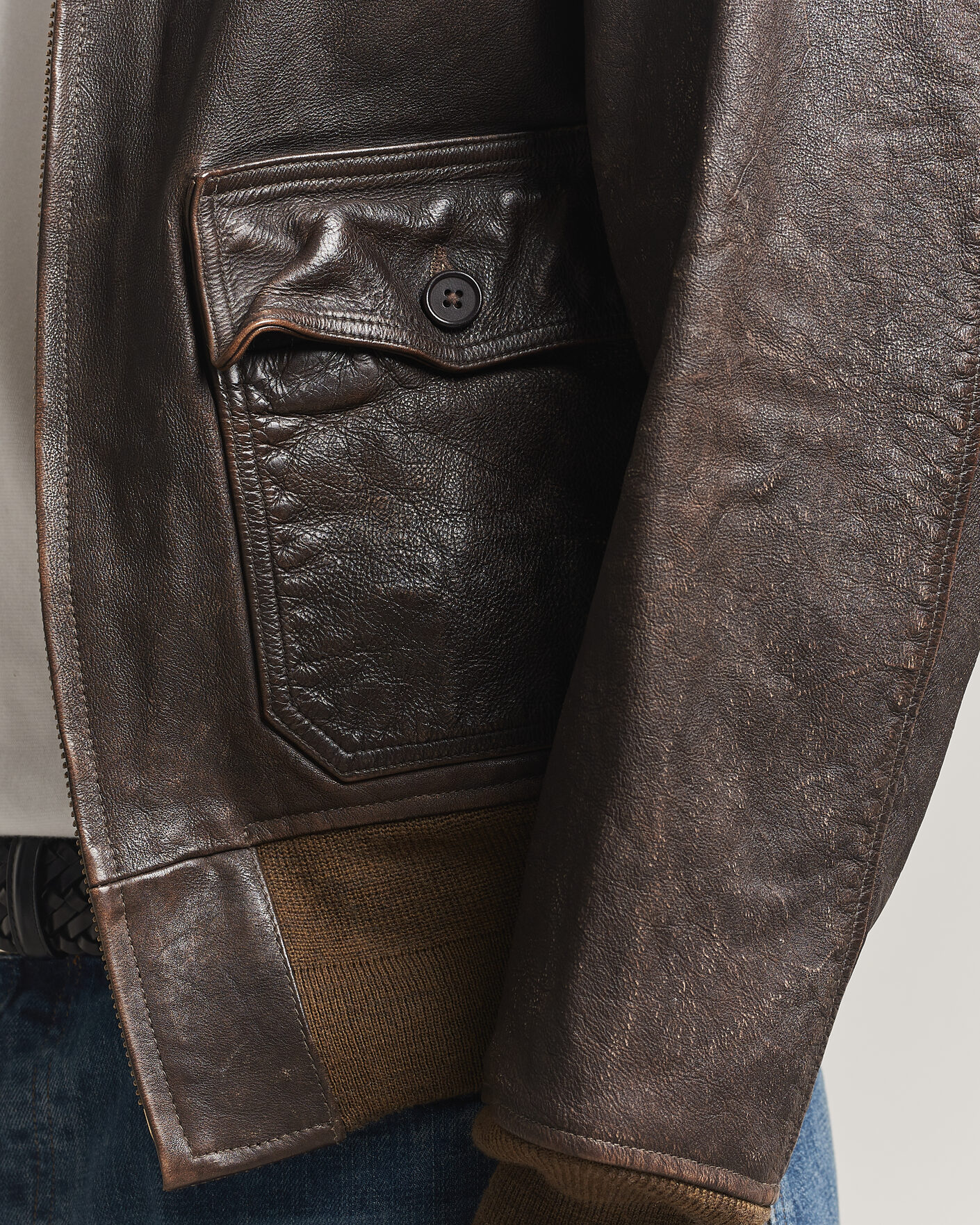 Hombres | Abrigos y chaquetas | RRL | Pratt Leather Jacket Vintage Brown