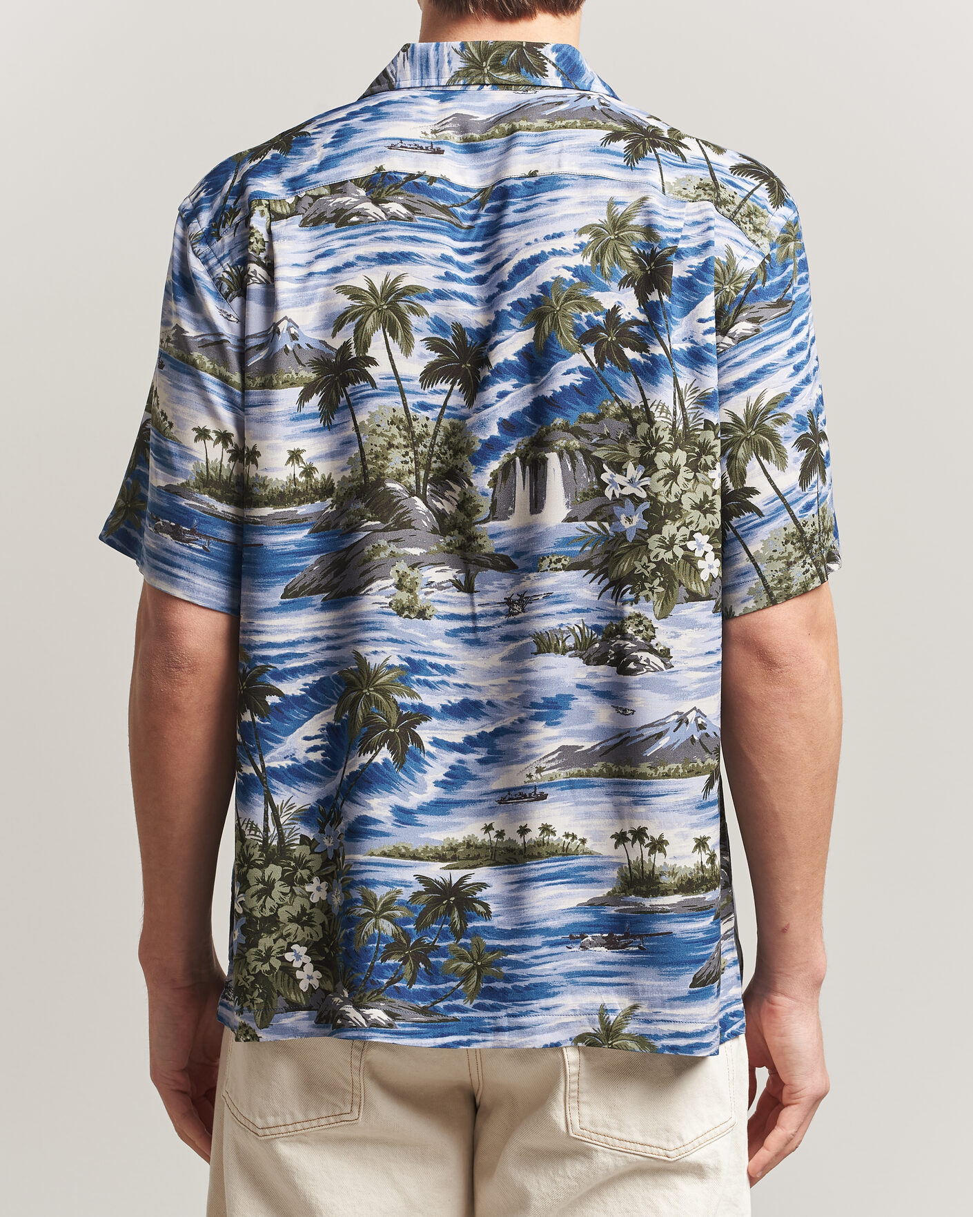 Hombres | Camisas | RRL | Printed Camp Shirt Blue