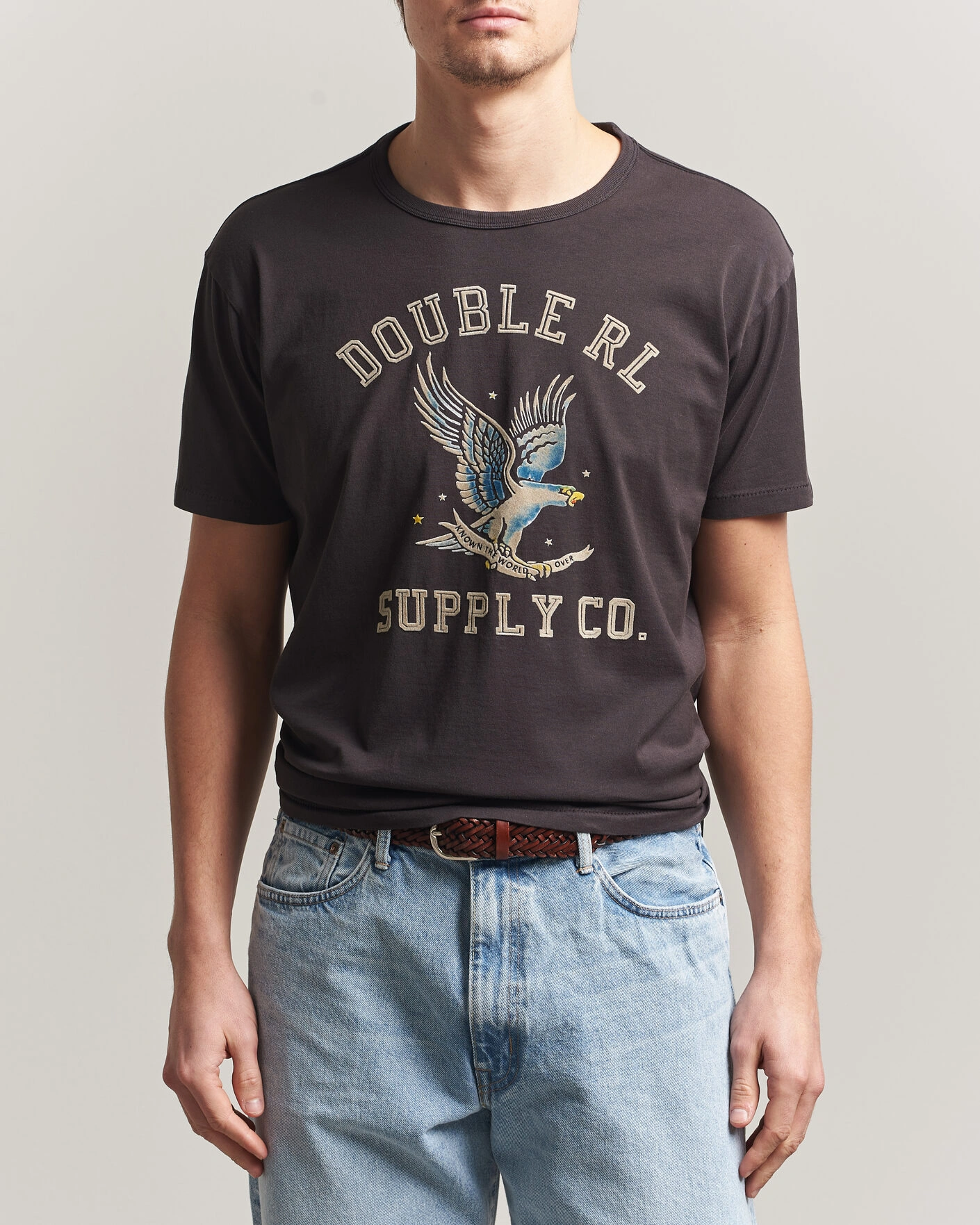 Hombres | Camisetas | RRL | Eagle Print Tee Faded Black