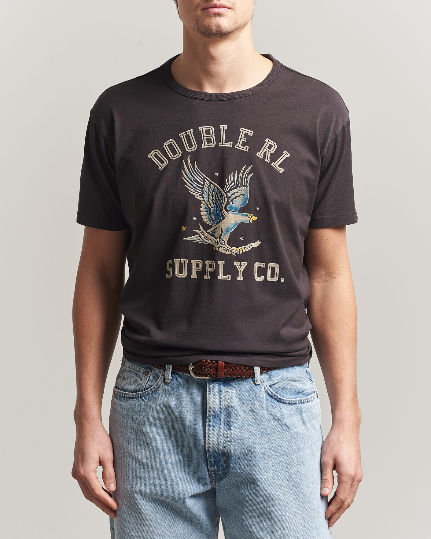 Hombres | Camisetas | RRL | Eagle Print Tee Faded Black