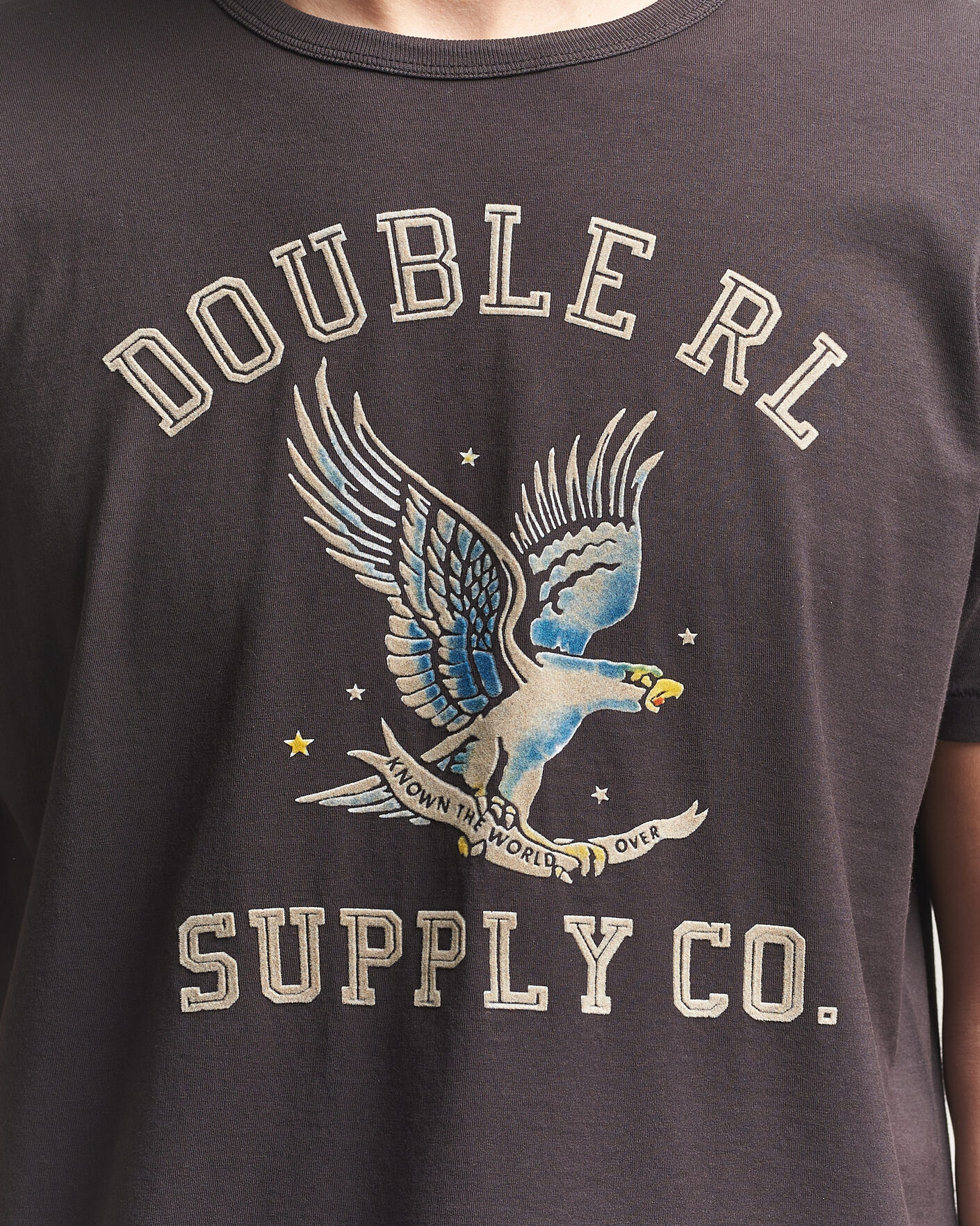 Hombres | Camisetas | RRL | Eagle Print Tee Faded Black