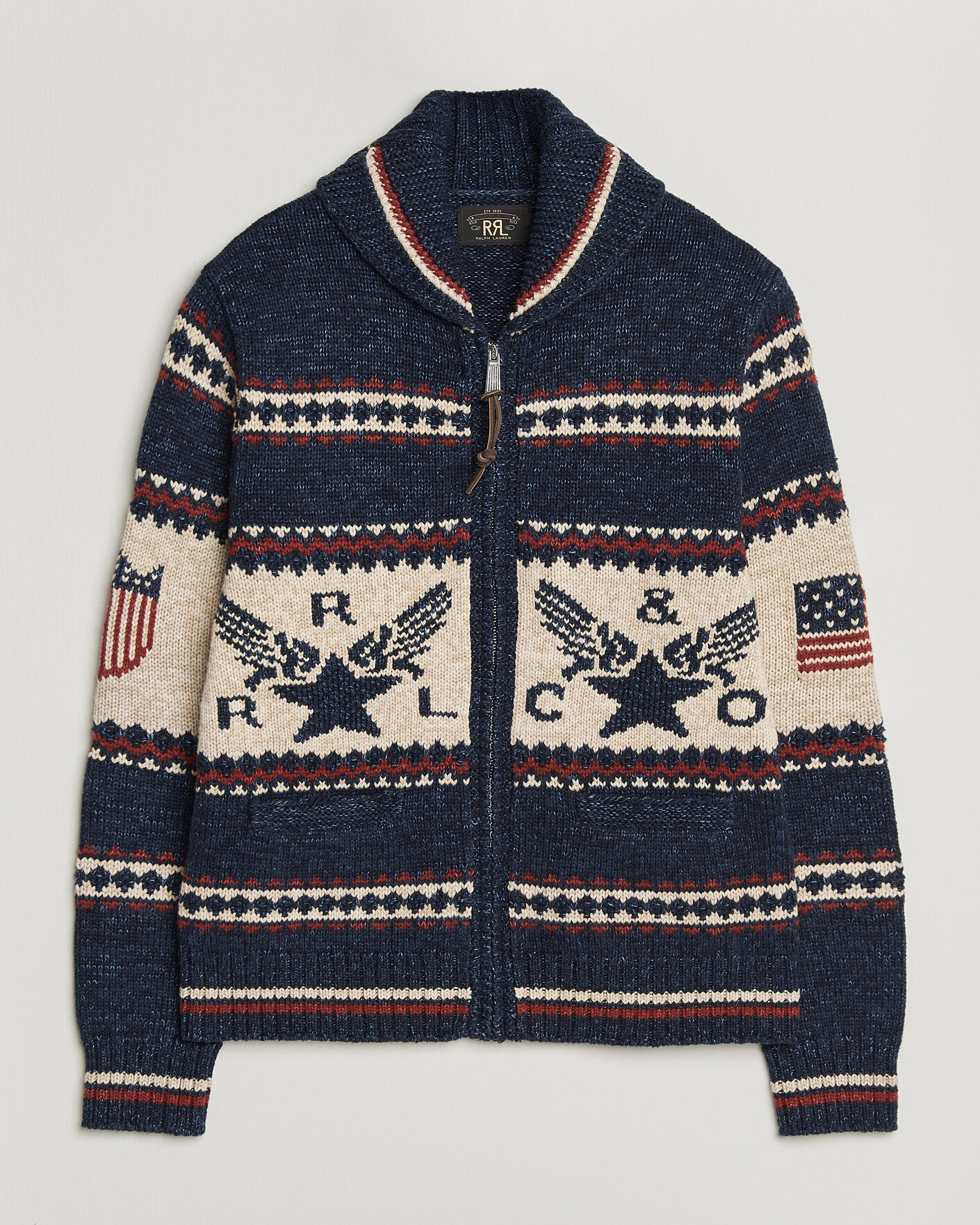 Hombres | Jerséis y prendas de punto | RRL | Jacquard Shawl Cardigan Indigo