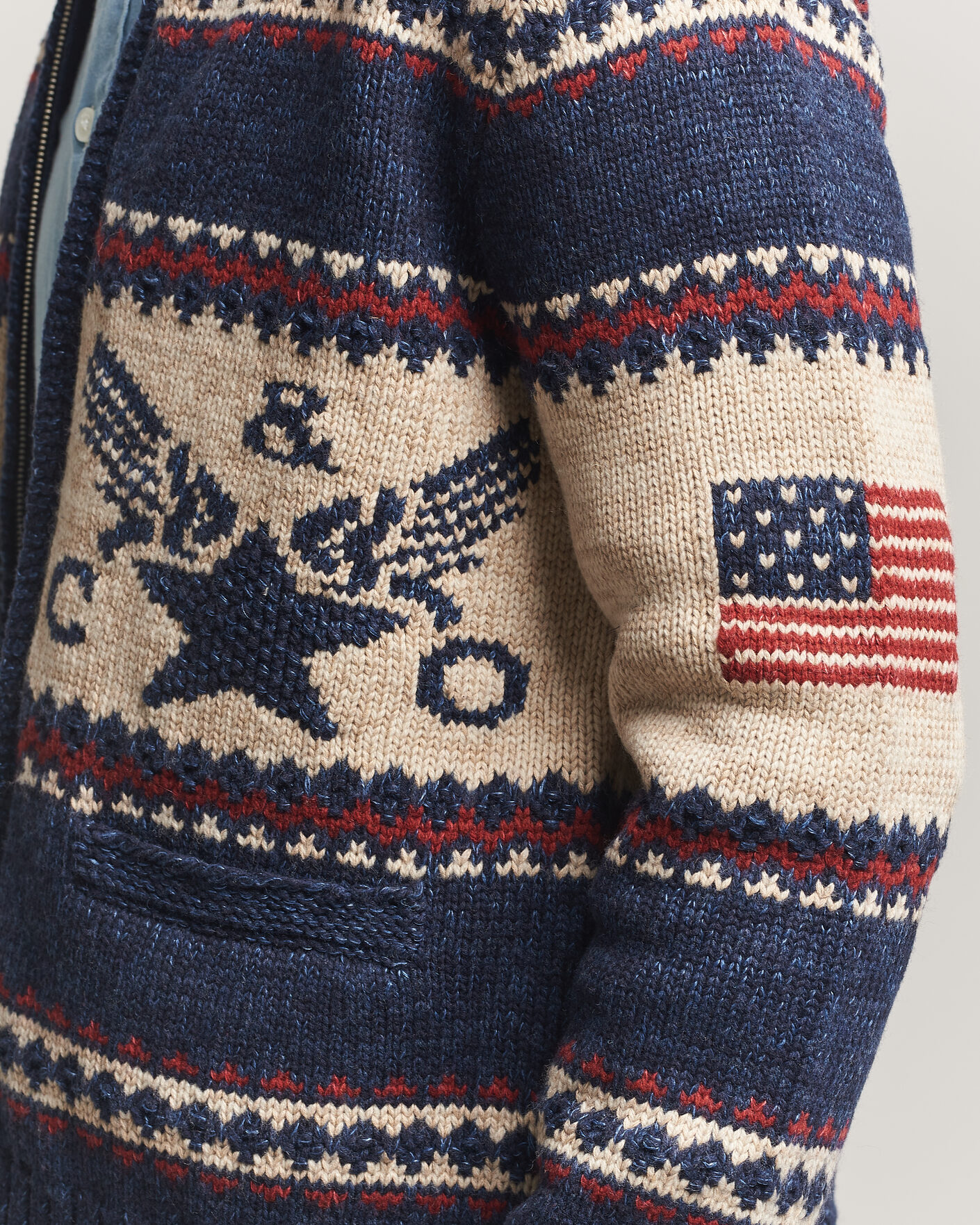 Hombres | Jerséis y prendas de punto | RRL | Jacquard Shawl Cardigan Indigo