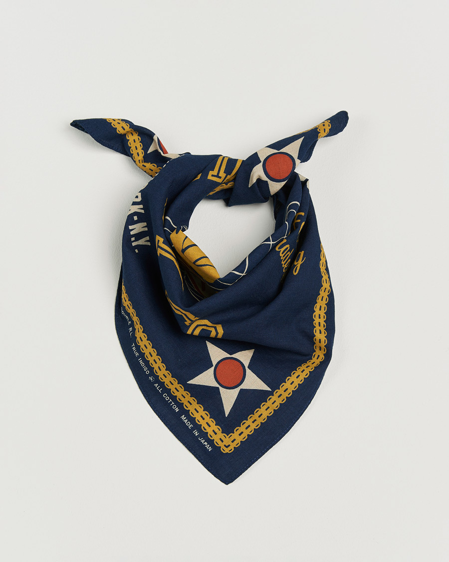Hombres | Pañuelos de bolsillo | RRL | Surplus Bandana Indigo/Gold