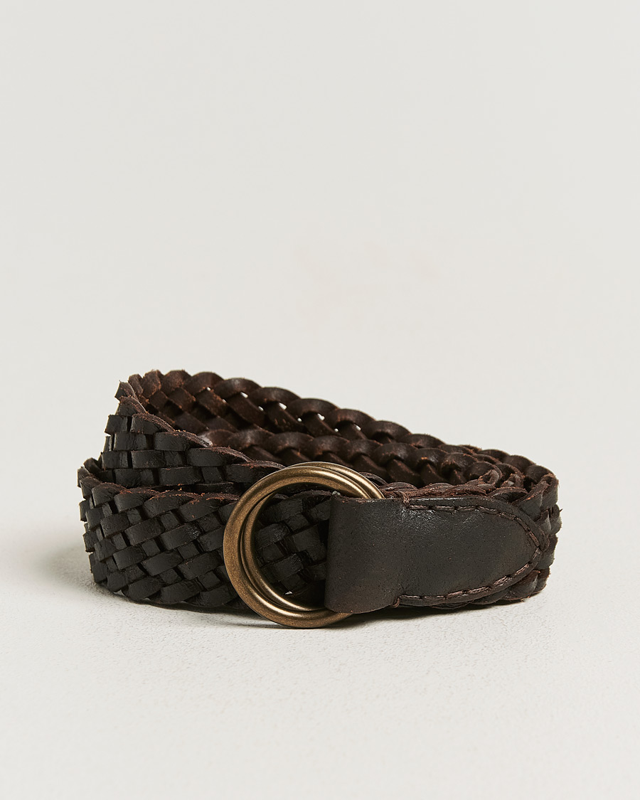Hombres | Cinturones | RRL | Braided Belt Dark Brown