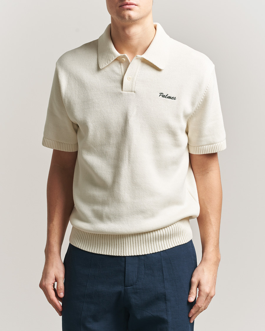 Hombres | Polos | Palmes | Cotton Knit Polo Off White