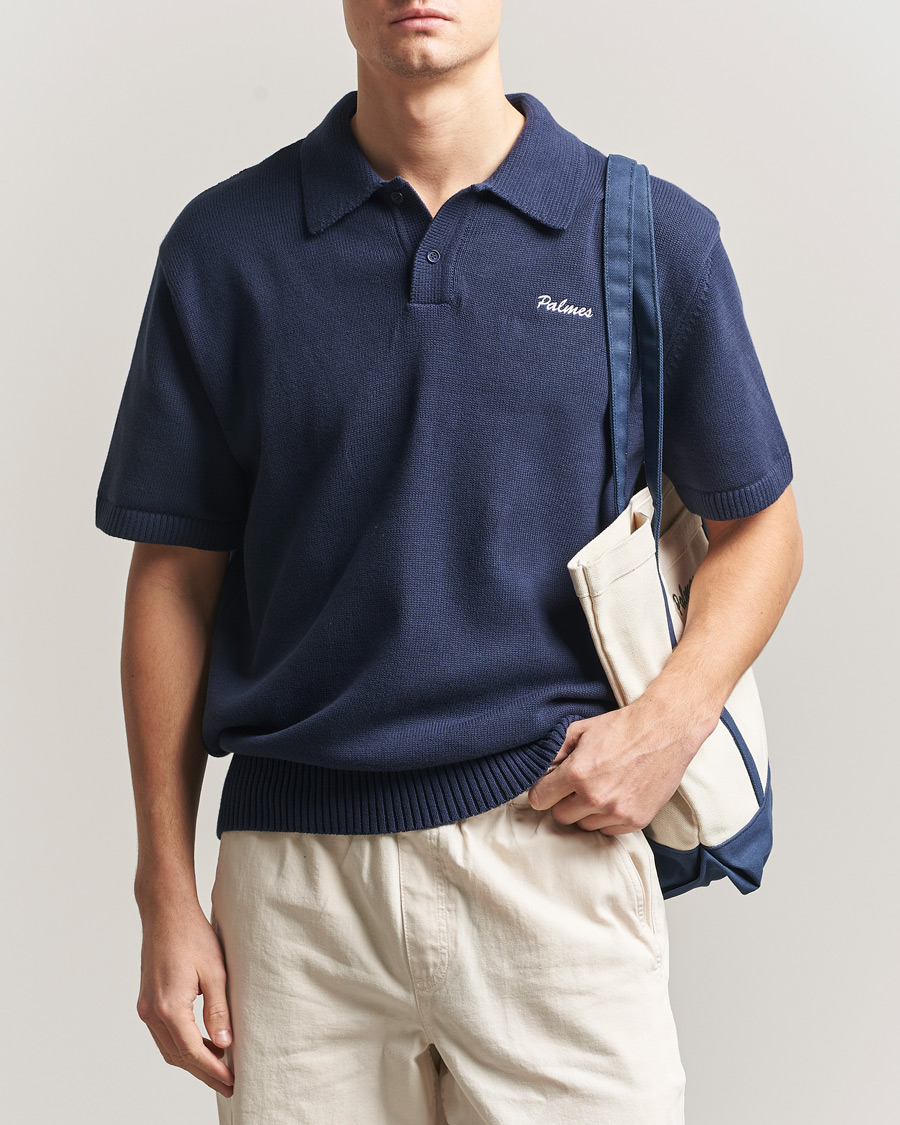 Hombres | Polos | Palmes | Cotton Knit Polo Navy