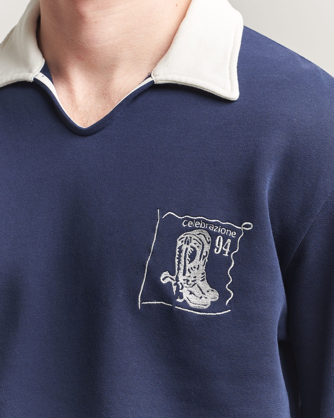 Hombres | Jerséis y prendas de punto | Palmes | Boot Open Rugby Shirt Navy