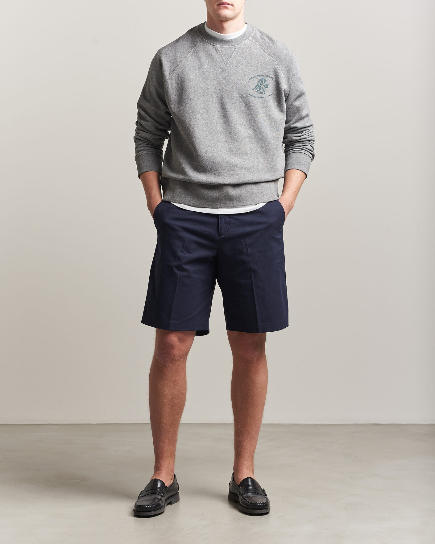 Hombres | Jerséis y prendas de punto | Palmes | Lake Raglan Sweatshirt Grey Melange