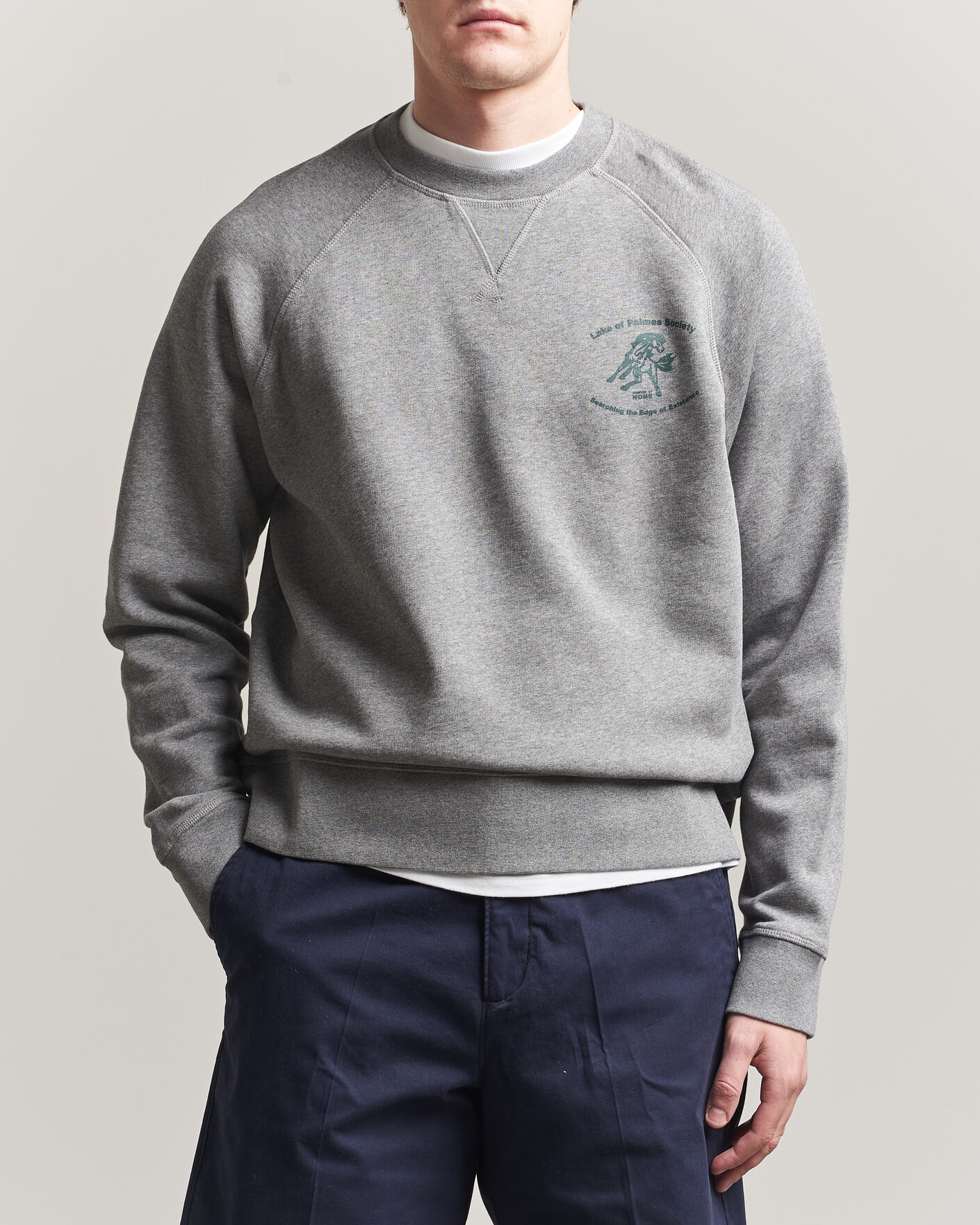 Hombres | Jerséis y prendas de punto | Palmes | Lake Raglan Sweatshirt Grey Melange