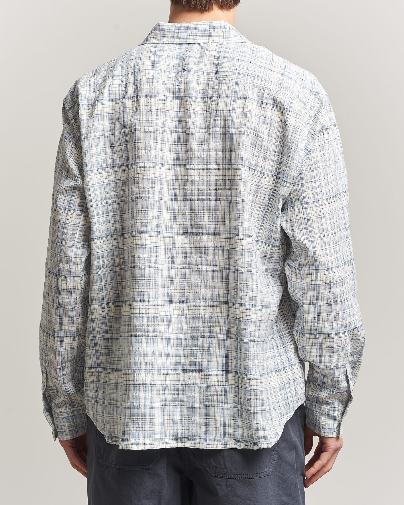 Hombres | Camisas | Palmes | Cotton/Linen Shirt Light Blue Check