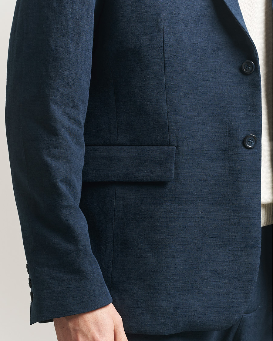 Hombres | Blazers | Palmes | Single Breasted Cotton Blazer Navy