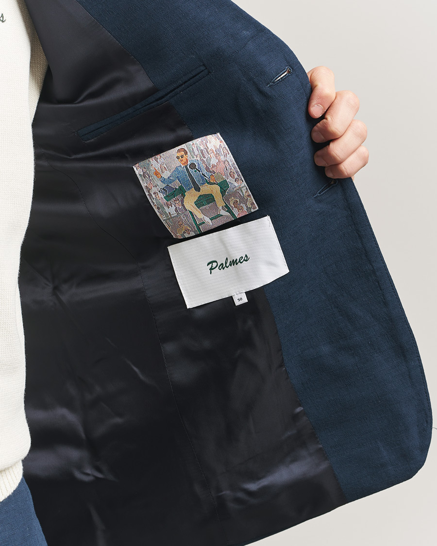 Hombres | Blazers | Palmes | Single Breasted Cotton Blazer Navy