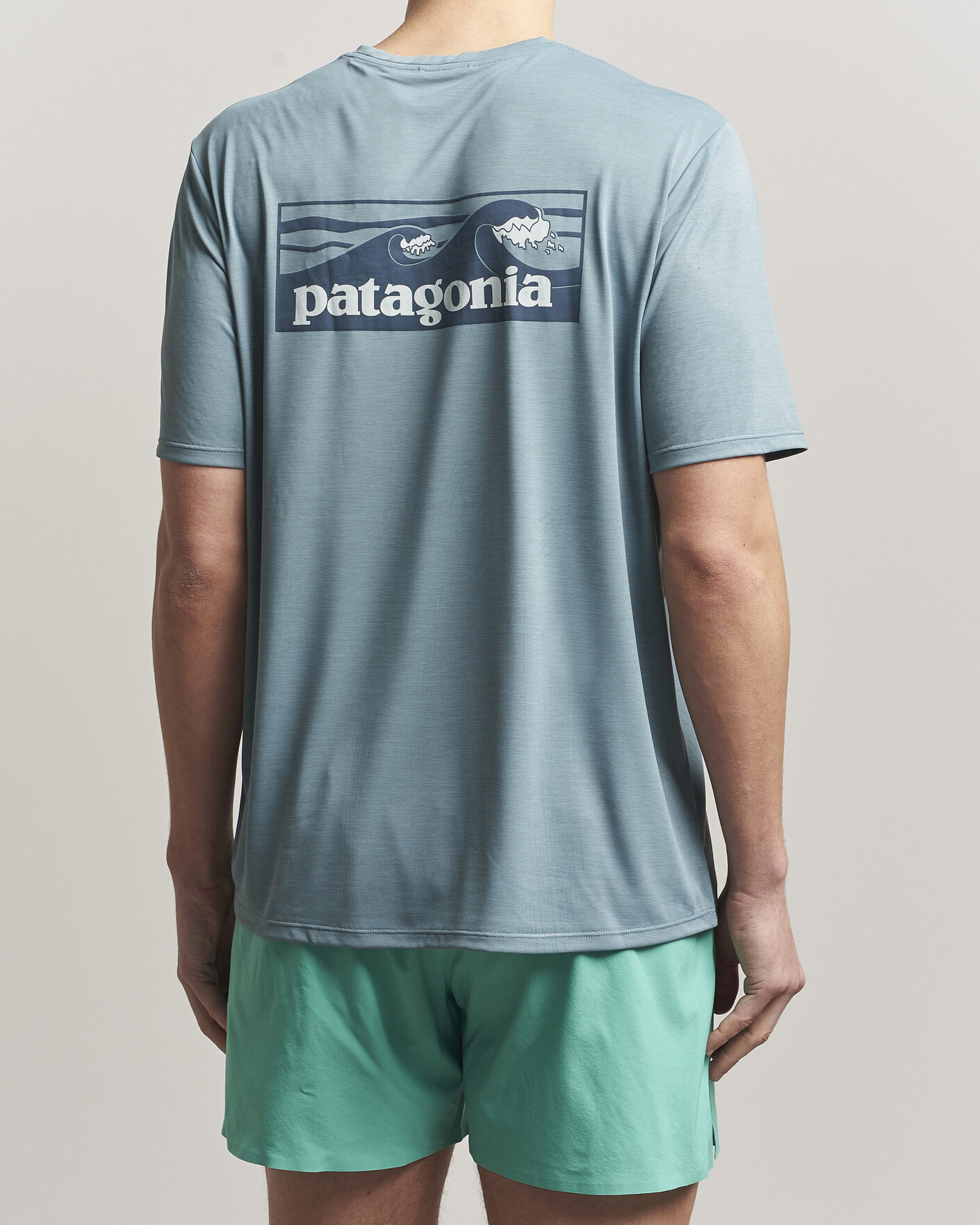 Hombres | Camisetas | Patagonia | Cap Cool Daily Logo T-Shirt Blue Sage