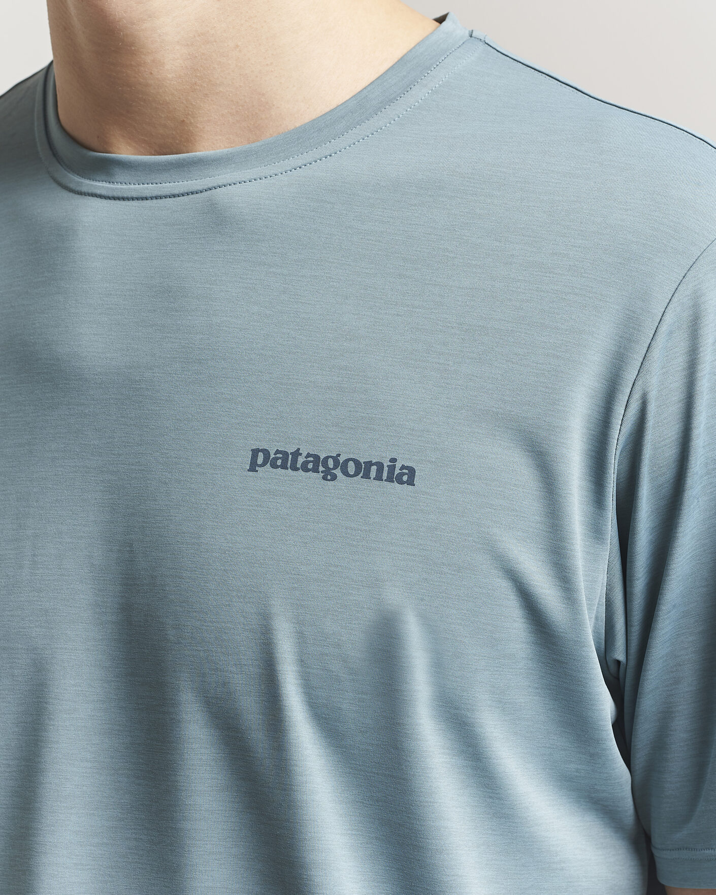 Hombres | Camisetas | Patagonia | Cap Cool Daily Logo T-Shirt Blue Sage