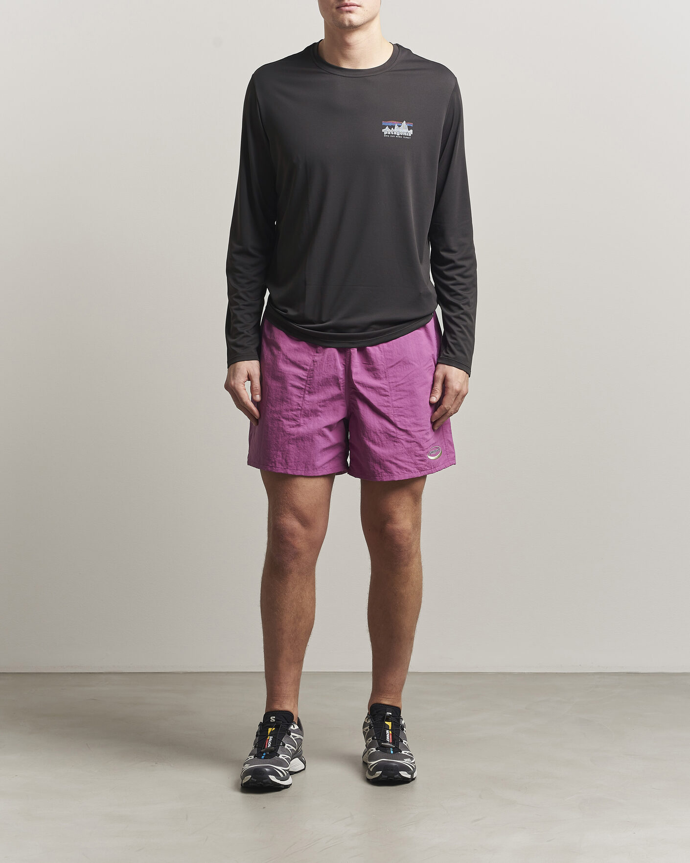 Hombres | Camisetas | Patagonia | 73 Skyline Cap Cool Daily Long Sleeve T-Shirt Black