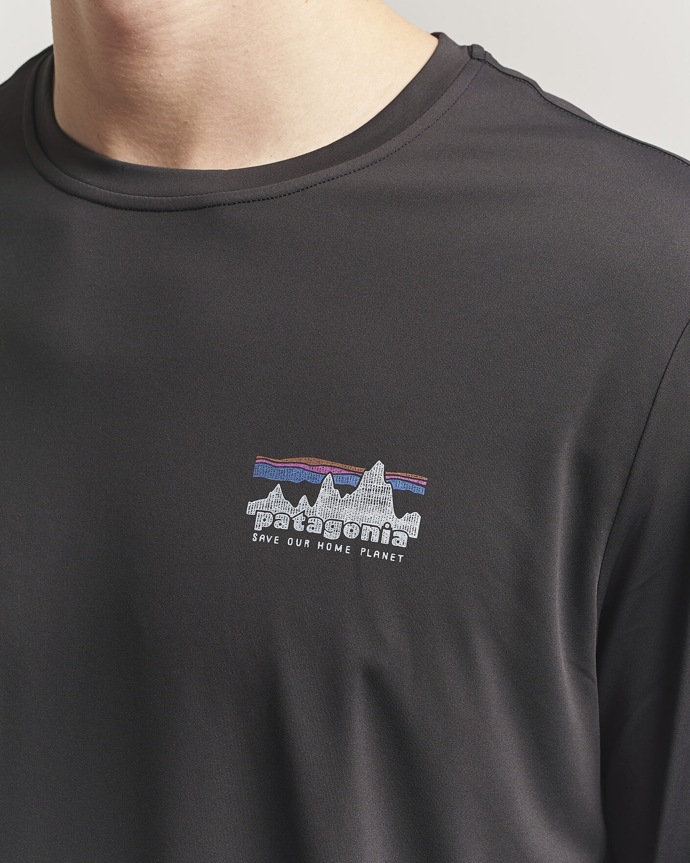 Hombres | Camisetas | Patagonia | 73 Skyline Cap Cool Daily Long Sleeve T-Shirt Black