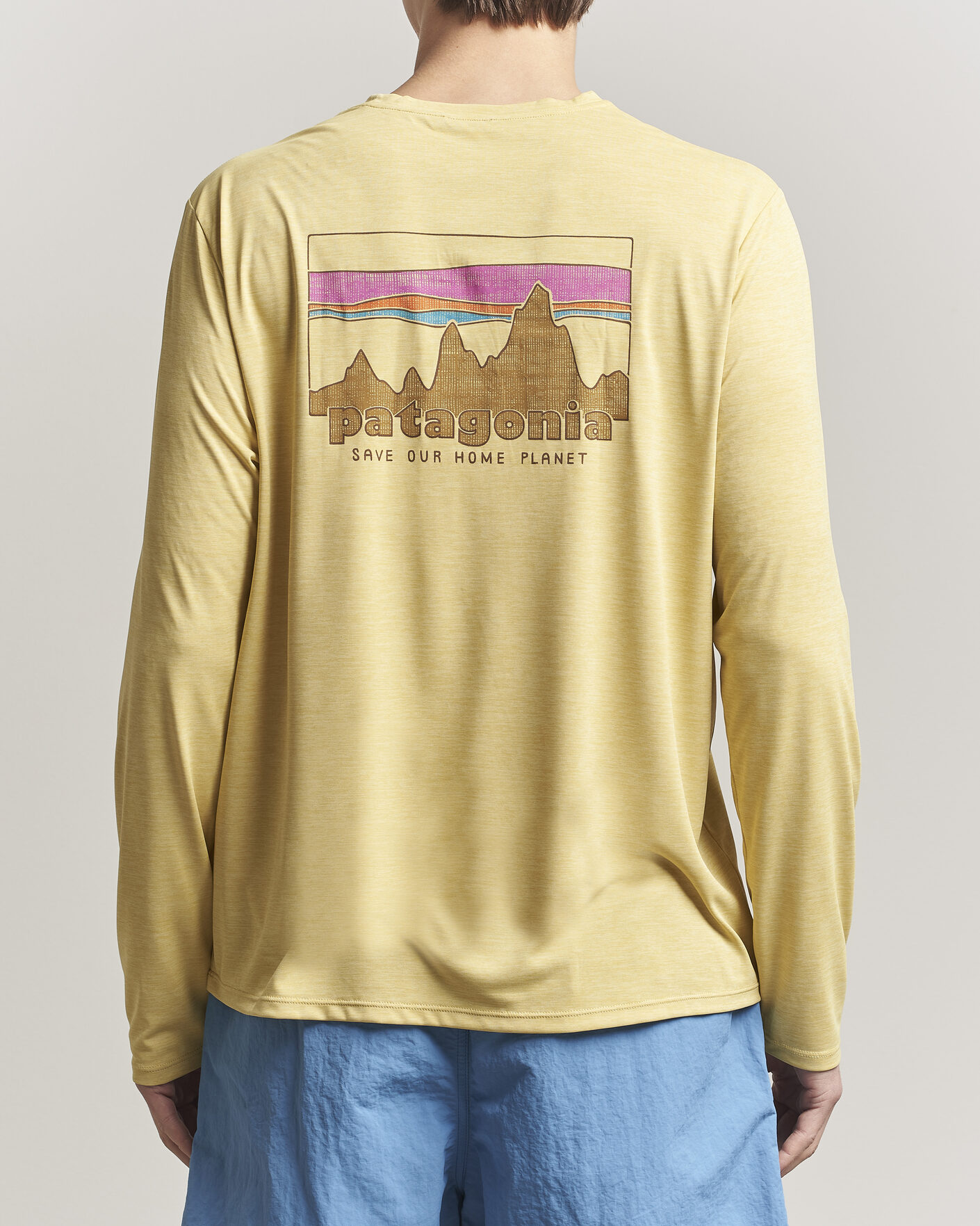 Hombres | Camisetas | Patagonia | 73 Skyline Cap Cool Daily Long Sleeve T-Shirt Yellow