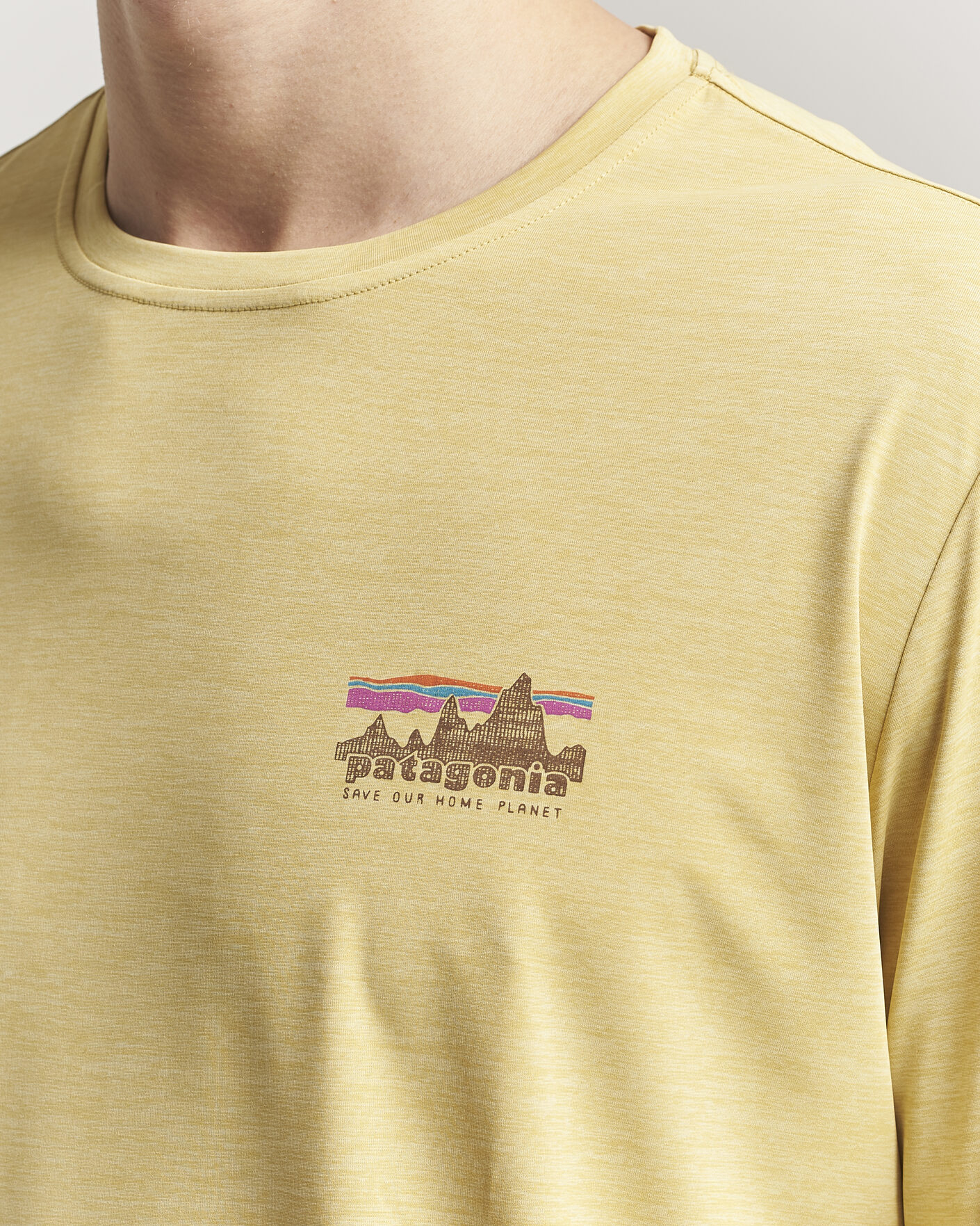 Hombres | Camisetas | Patagonia | 73 Skyline Cap Cool Daily Long Sleeve T-Shirt Yellow