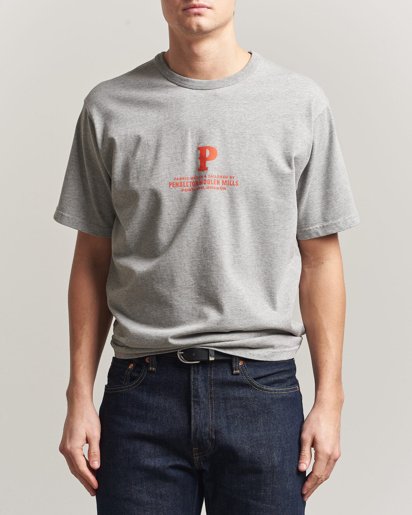 Hombres | Camisetas | Pendleton | Heavyweight P Tee Ash Heather Grey