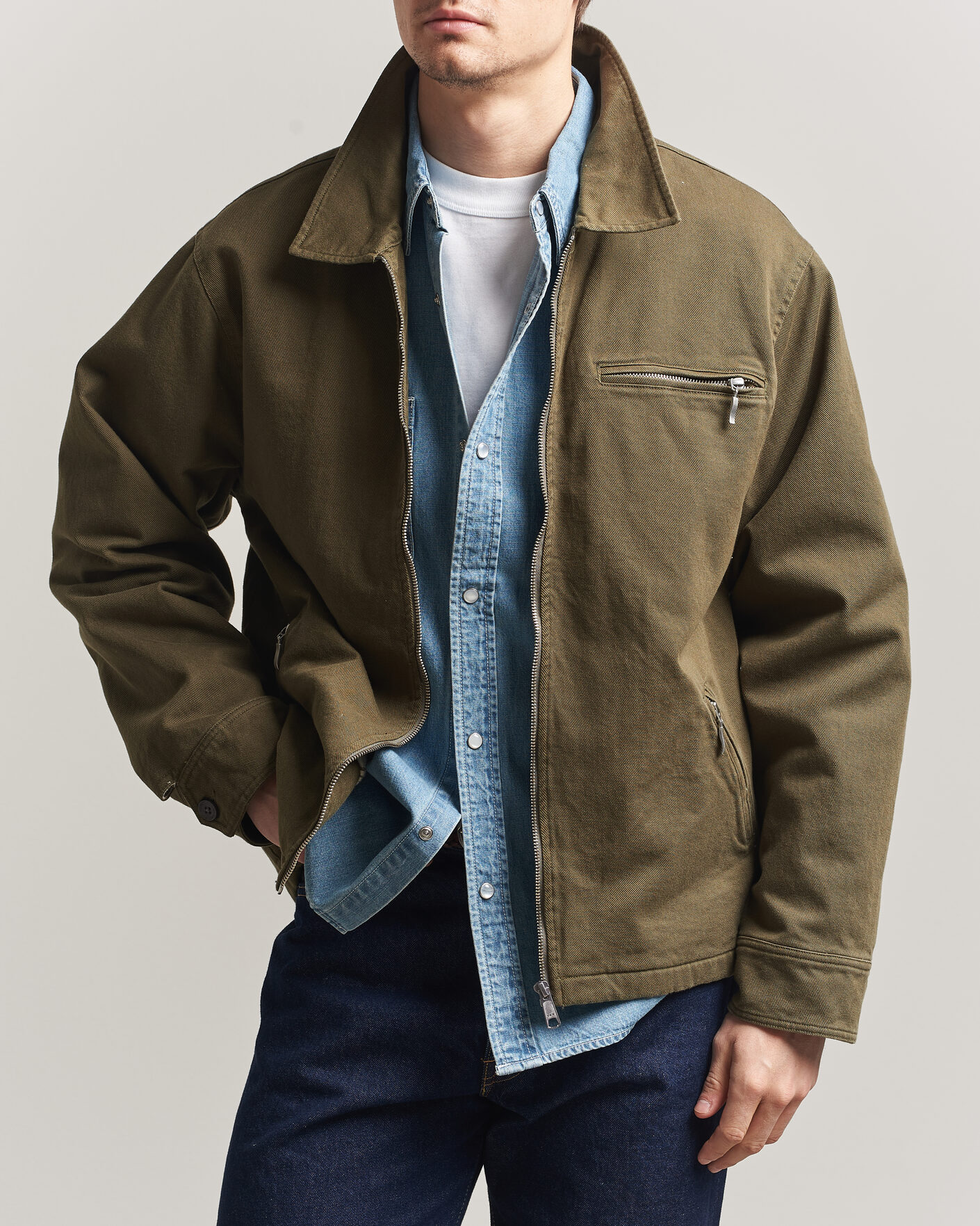 Hombres | Abrigos y chaquetas | Pendleton | Blandet Lined Bomber Jacket Sage