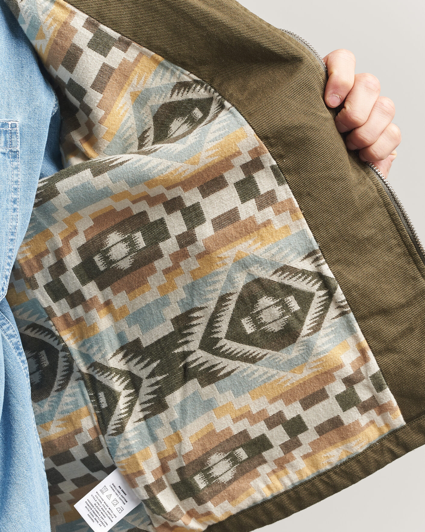 Hombres | Abrigos y chaquetas | Pendleton | Blandet Lined Bomber Jacket Sage