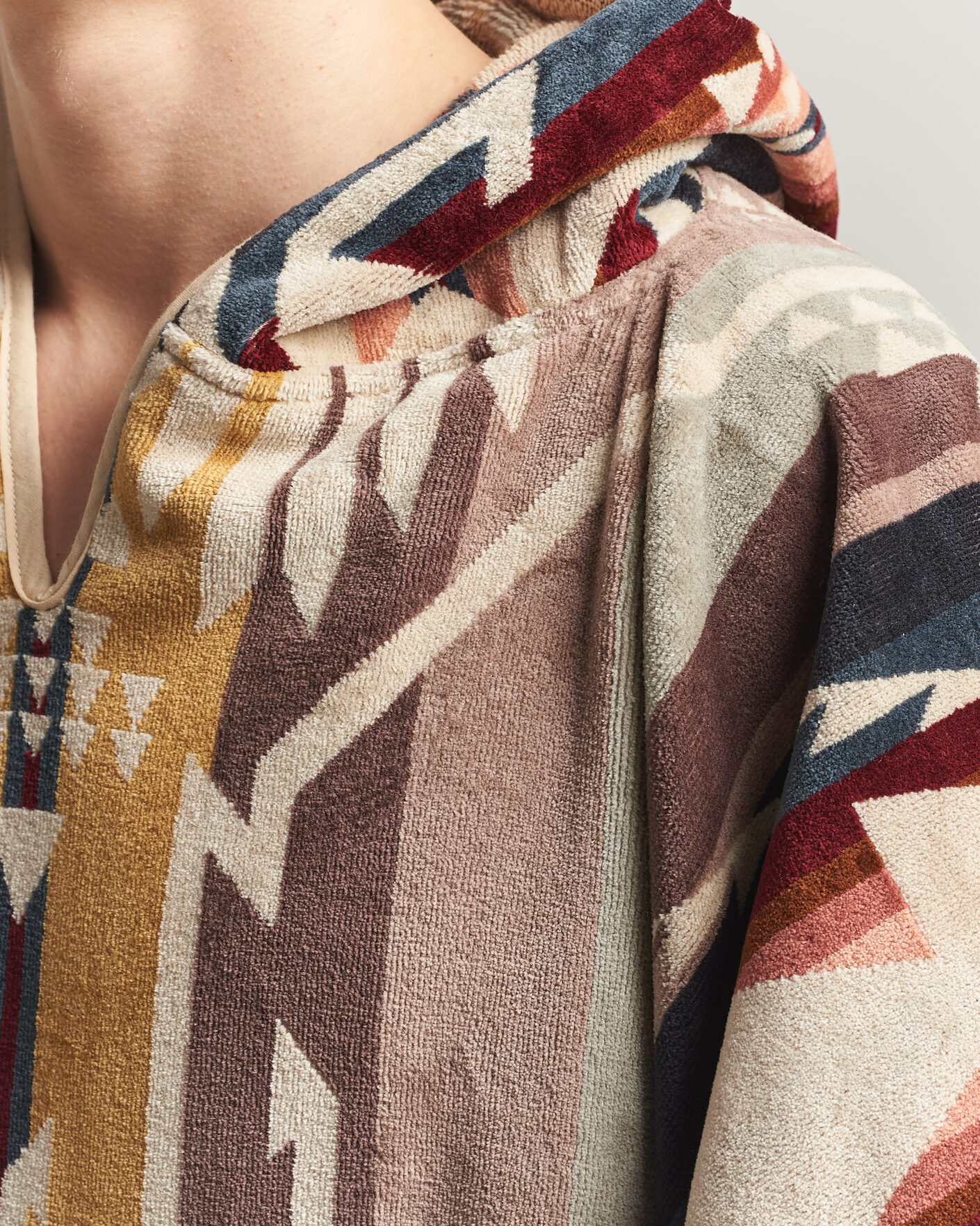 Hombres | Pendleton Jacquard Hooded Towel White Sands Tan | Pendleton | Jacquard Hooded Towel White Sands Tan