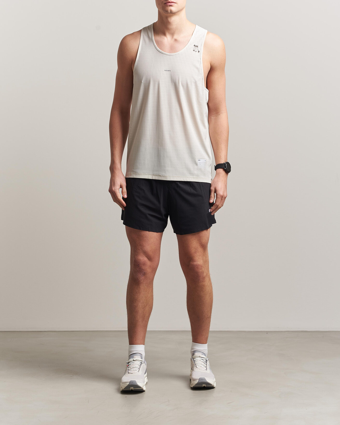 Hombres | Camisetas | Satisfy | Space-O Singlet Chalk