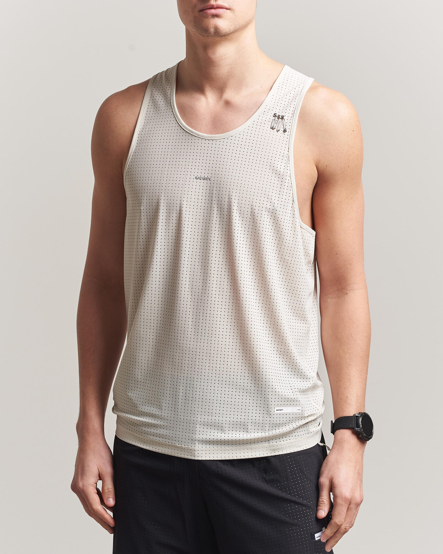 Hombres | Camisetas | Satisfy | Space-O Singlet Chalk