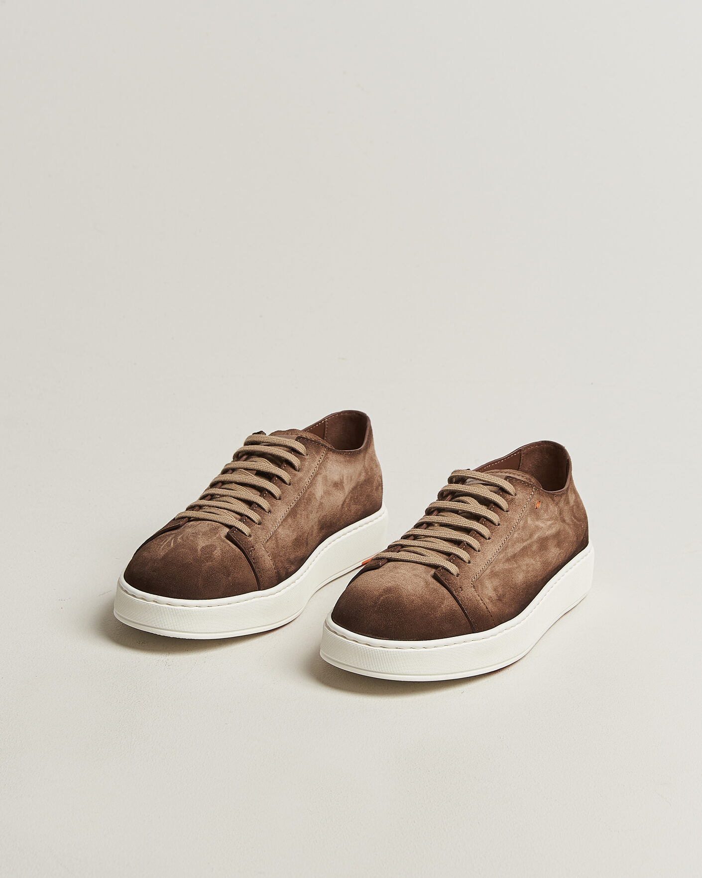 Hombres | Zapatillas | Santoni | Cleanic Silk Suede Sneakers Dark Brown