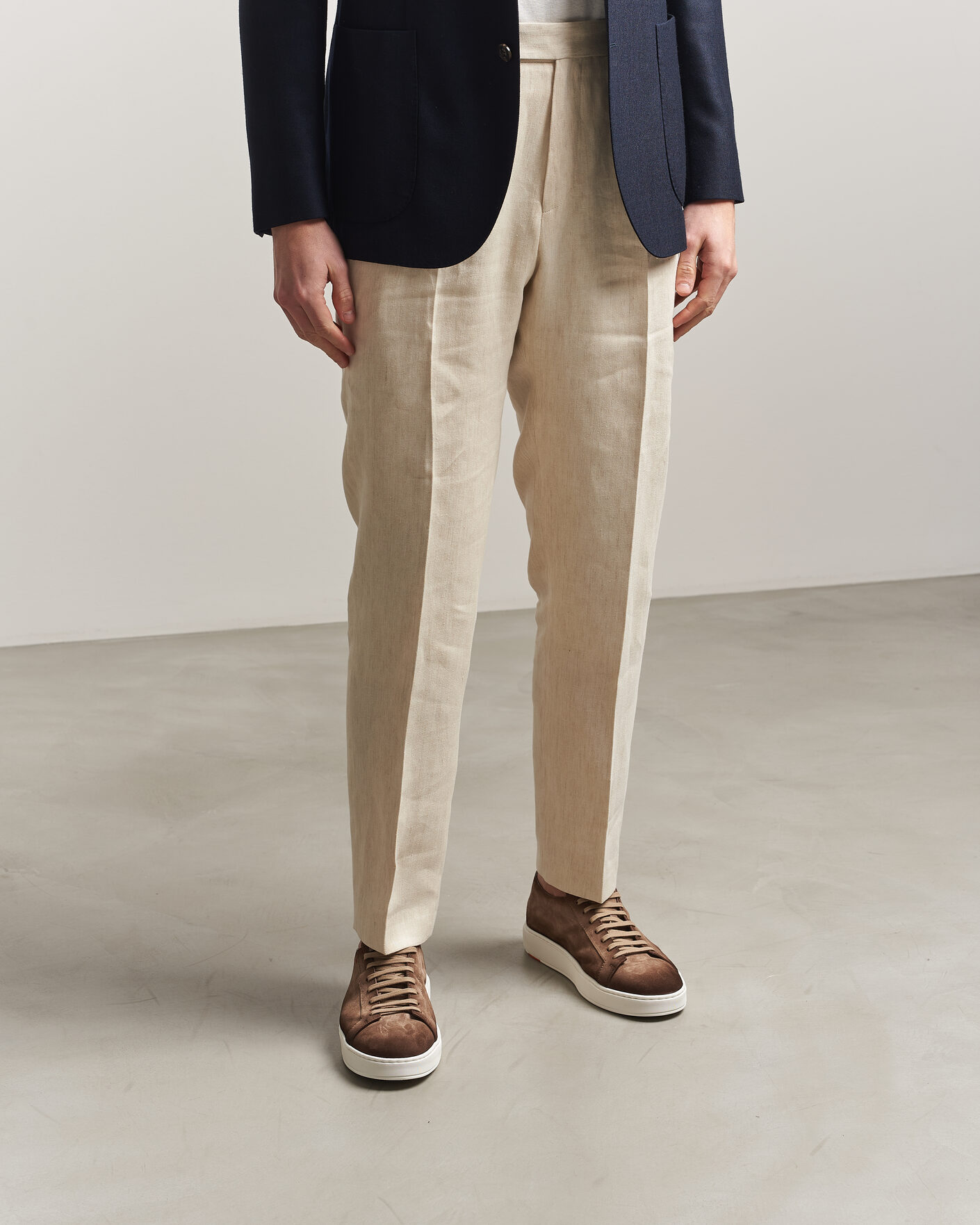 Hombres | Zapatillas | Santoni | Cleanic Silk Suede Sneakers Dark Brown