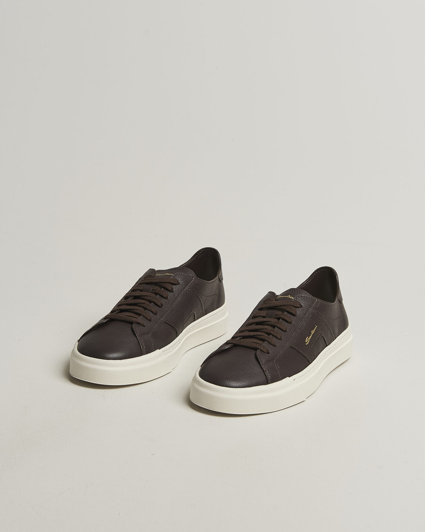 Hombres | Zapatillas | Santoni | Double Buckle Sneakers Dark Brown Calf