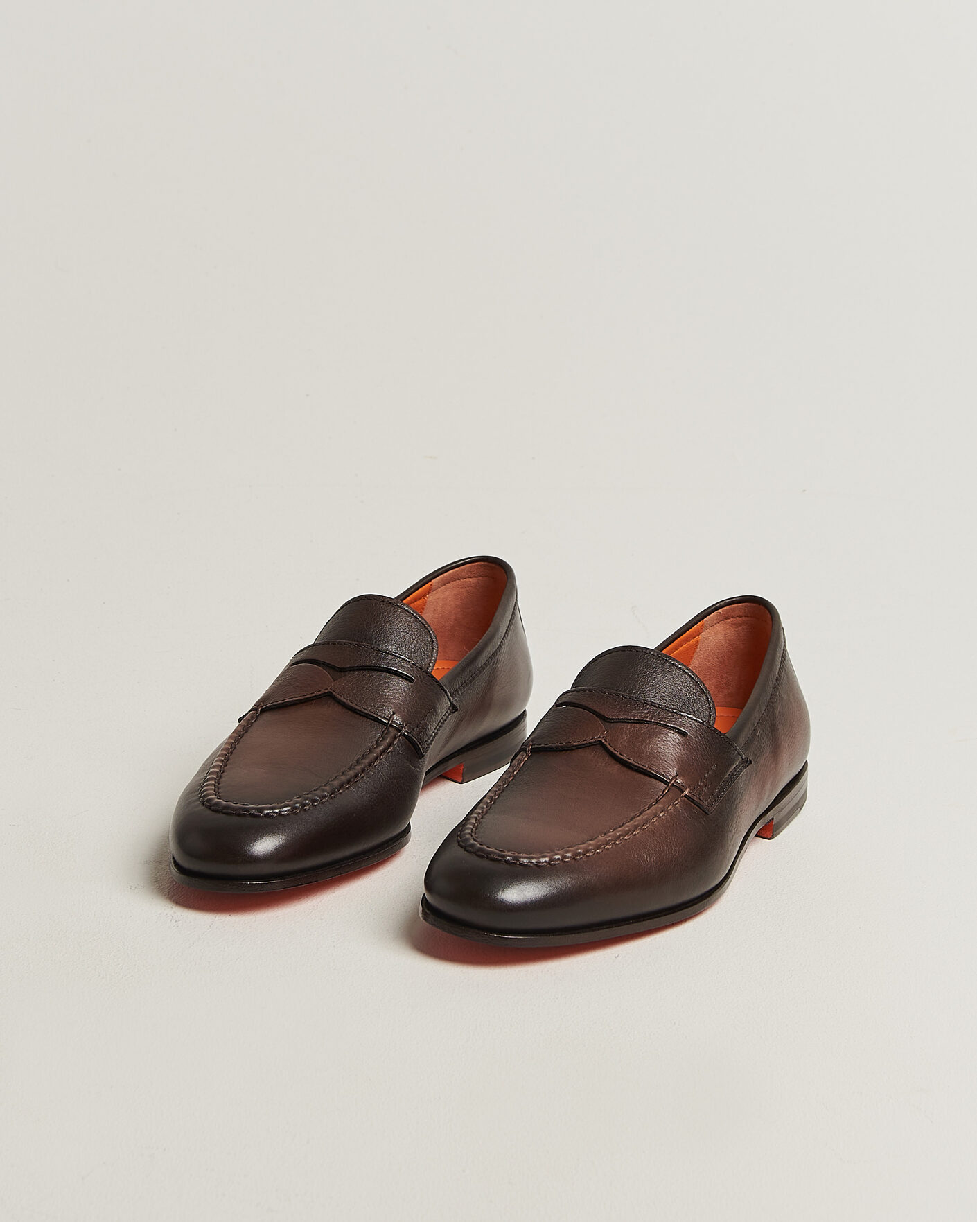 Hombres | Mocasines | Santoni | Penny Loafers Dark Brown Calf