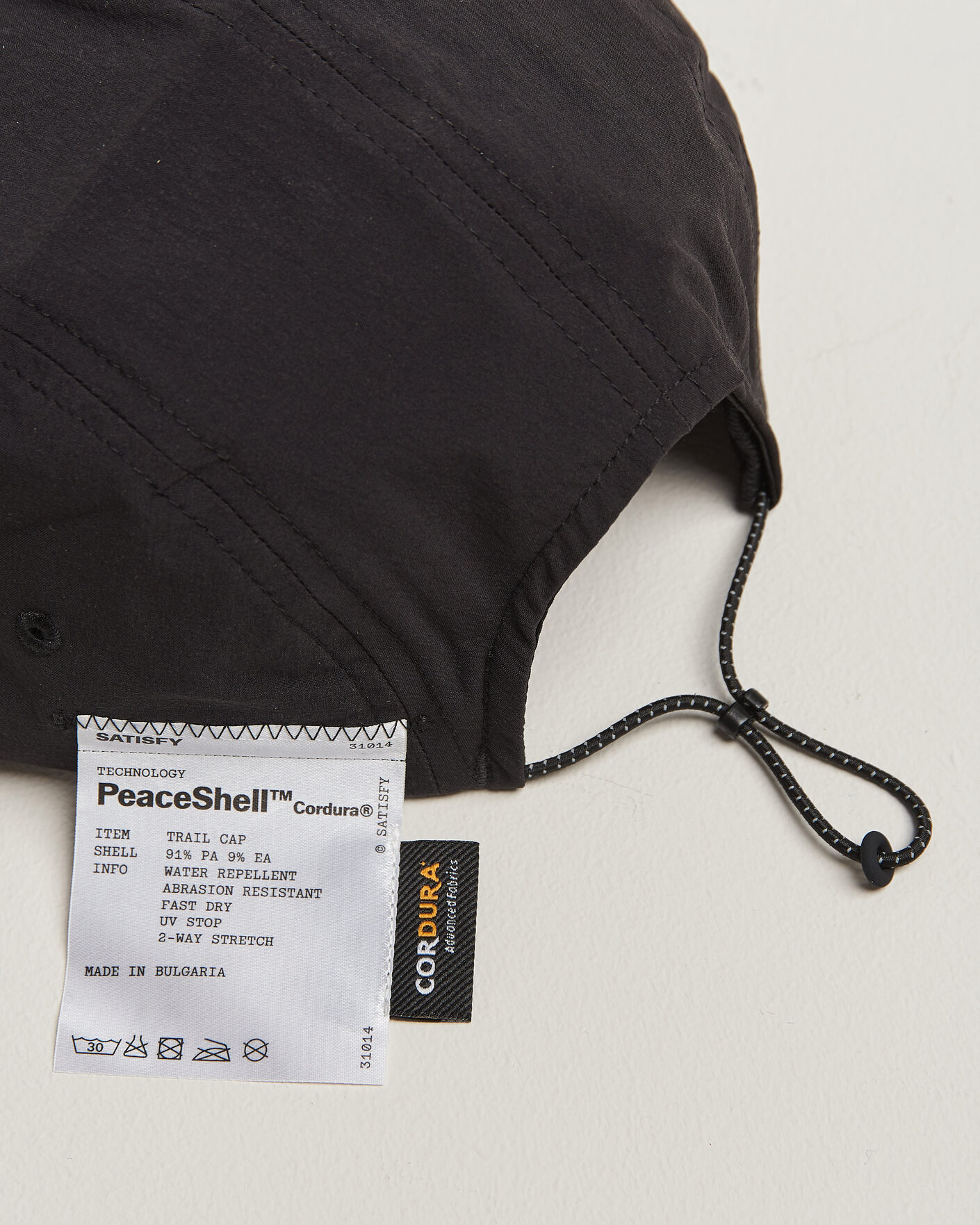 Hombres | Sombreros y gorras | Satisfy | PeaceShell Cordura Trail Cap Black