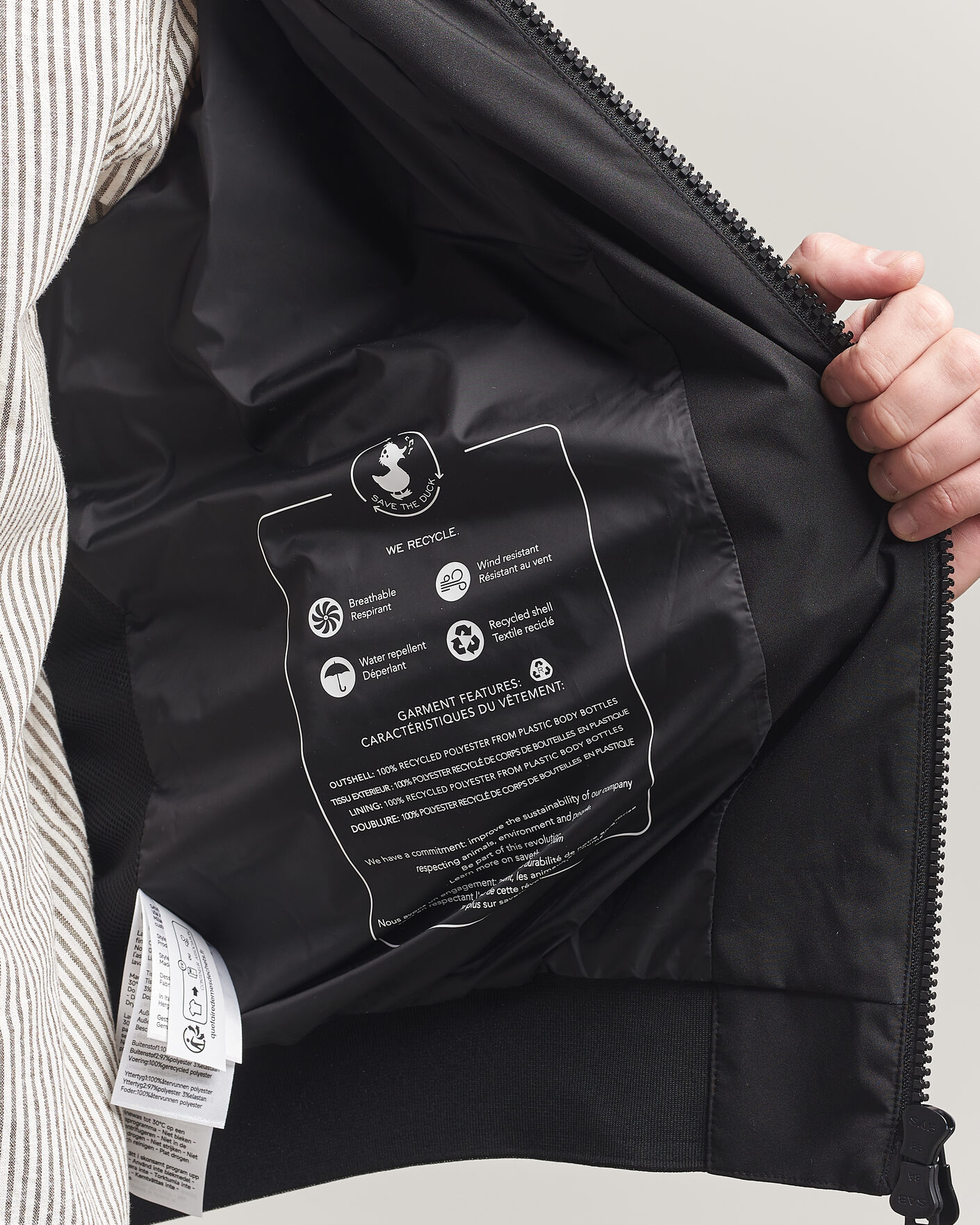 Hombres | Abrigos y chaquetas | Save The Duck | Finlay Nylon Harrington Jacket Black