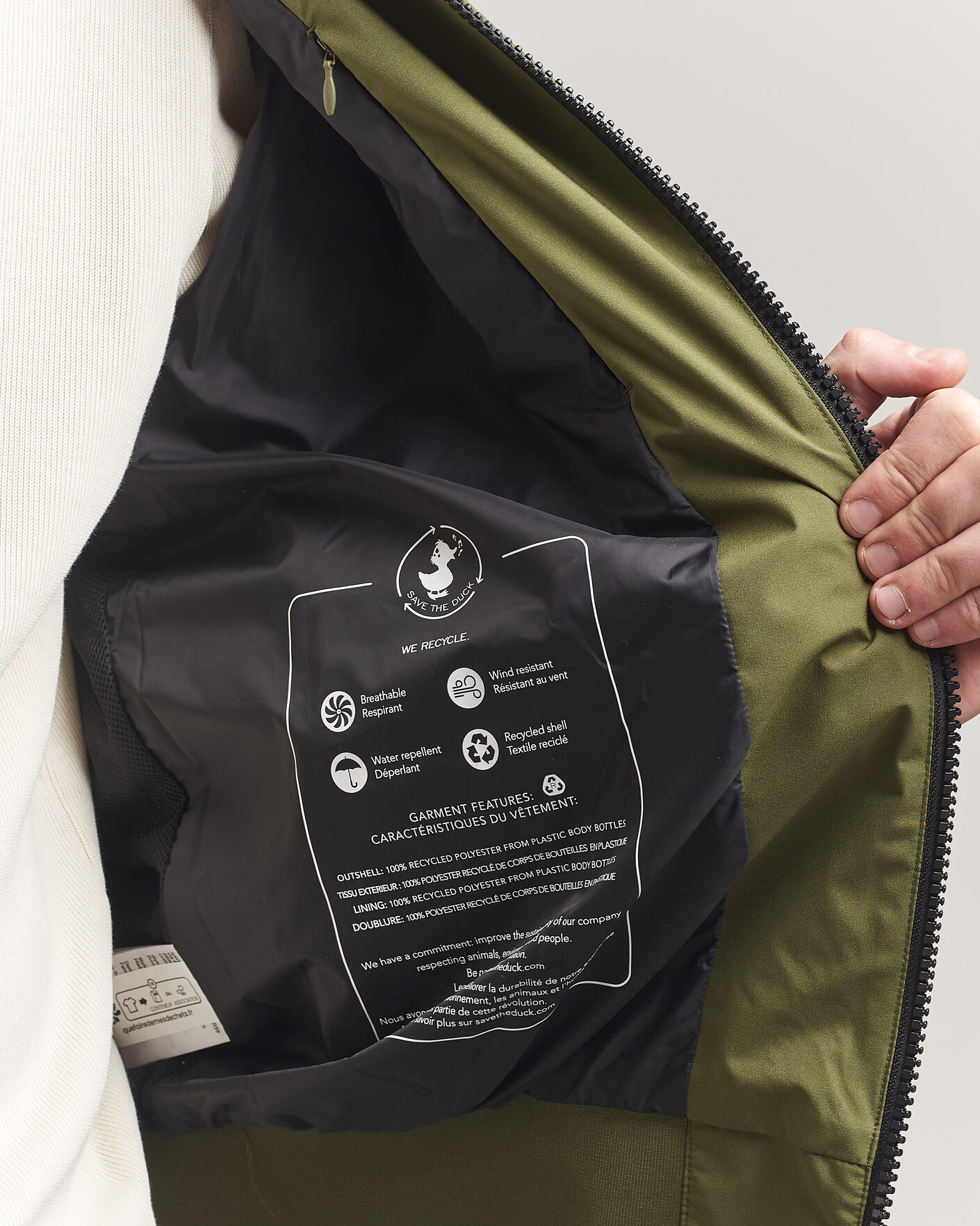 Hombres | Abrigos y chaquetas | Save The Duck | Finlay Nylon Harrington Jacket Dusty Olive