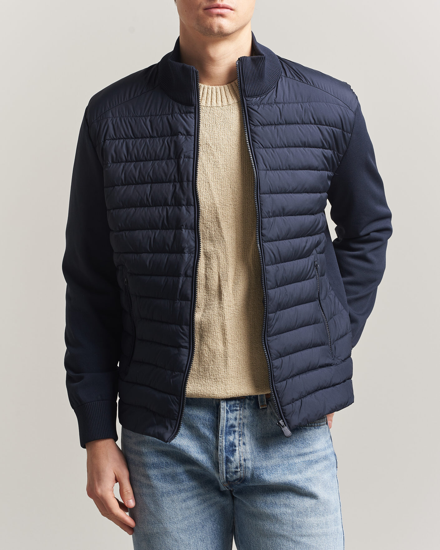 Hombres | Abrigos y chaquetas | Save The Duck | Sedum Lightweight Padded Hybrid Jacket Navy Blue